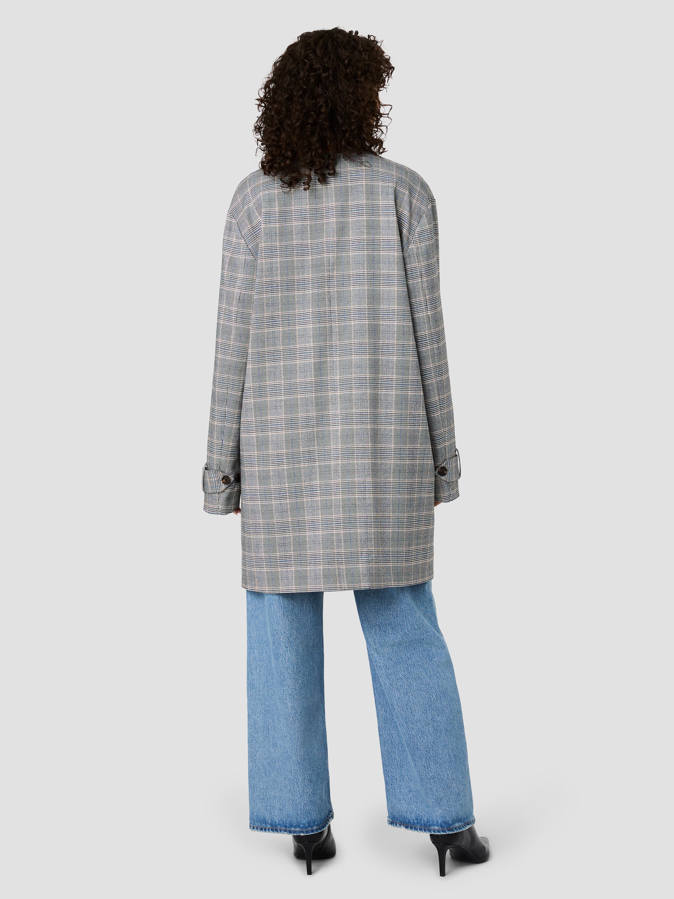 MATTEO PLAID SUEDE COLLAR COAT - Image 4