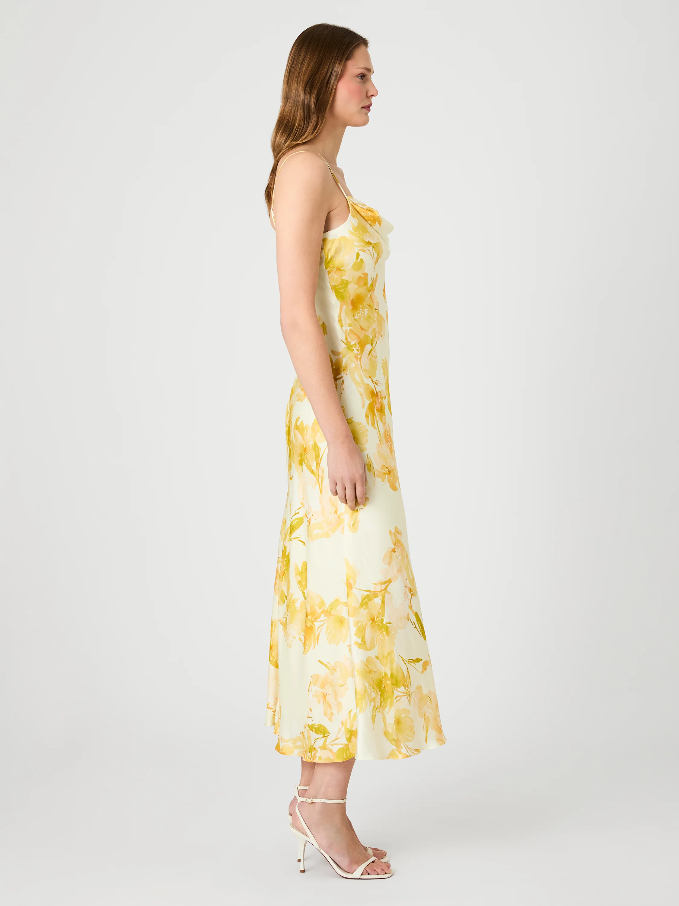 OONA SATIN SOPHIE FLEUR COWL NECK DRESS - Image 6