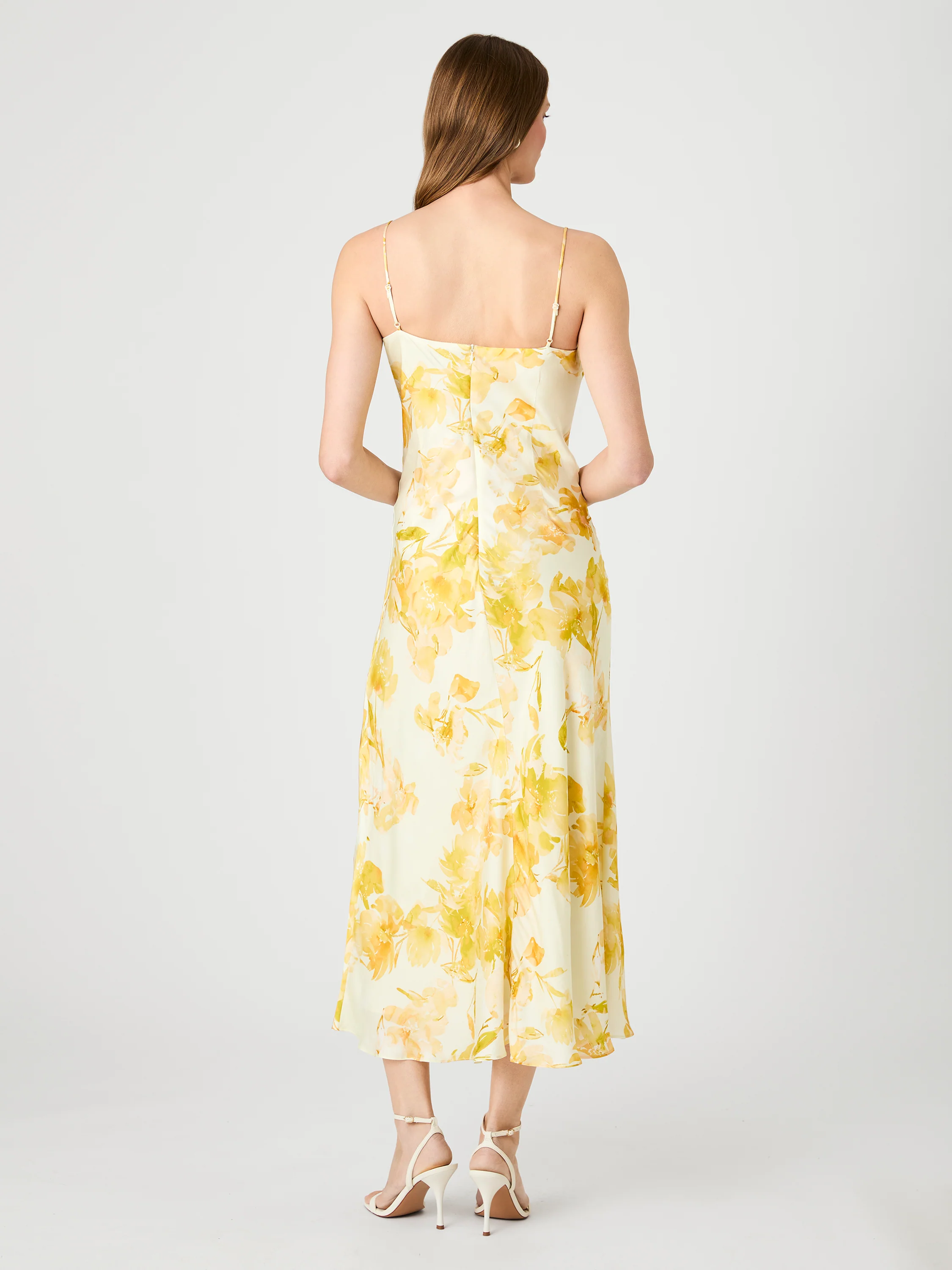 OONA SATIN SOPHIE FLEUR COWL NECK DRESS - Image 7