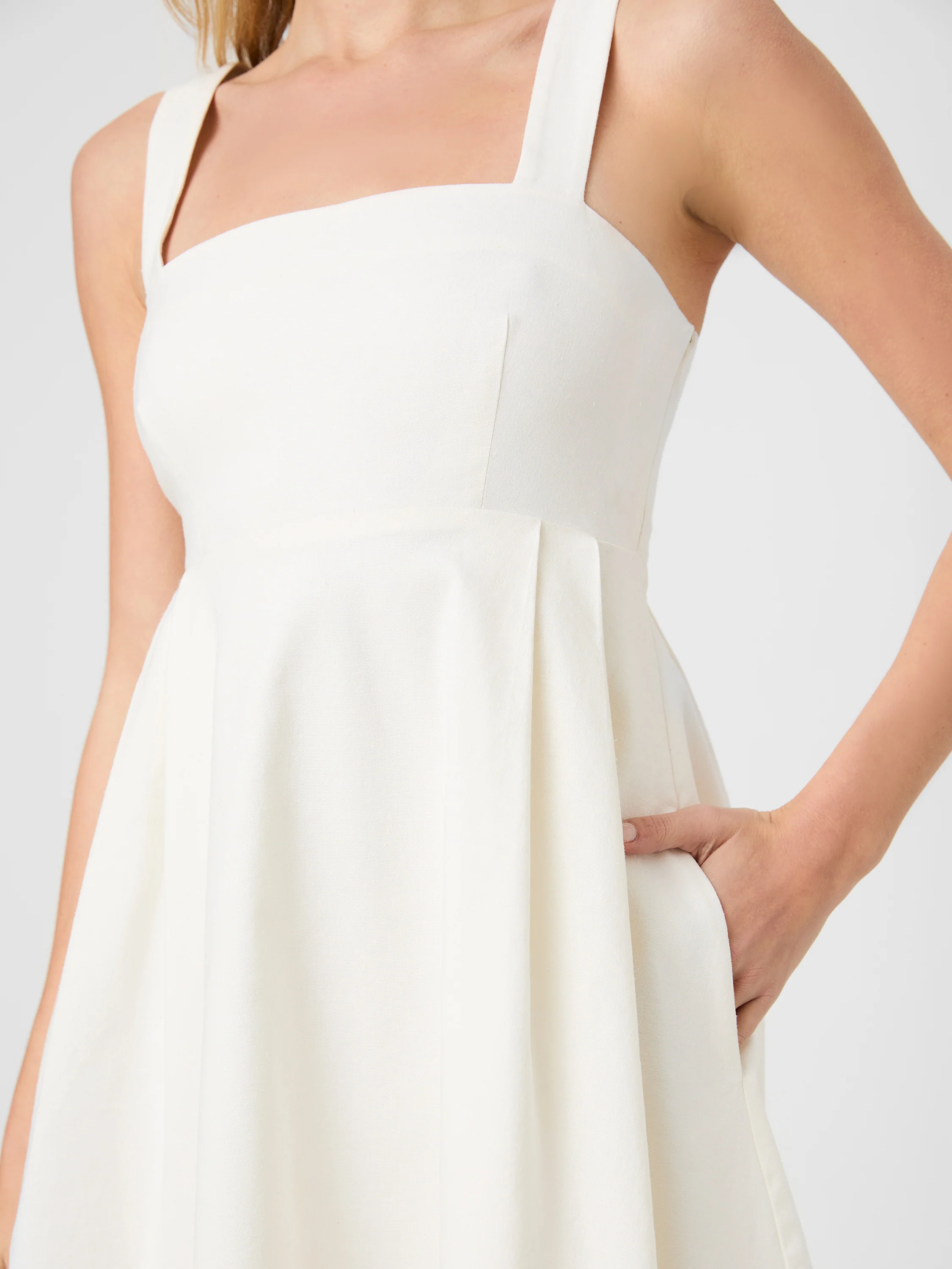 ASPEN LINEN BABYDOLL MINI DRESS - Image 3
