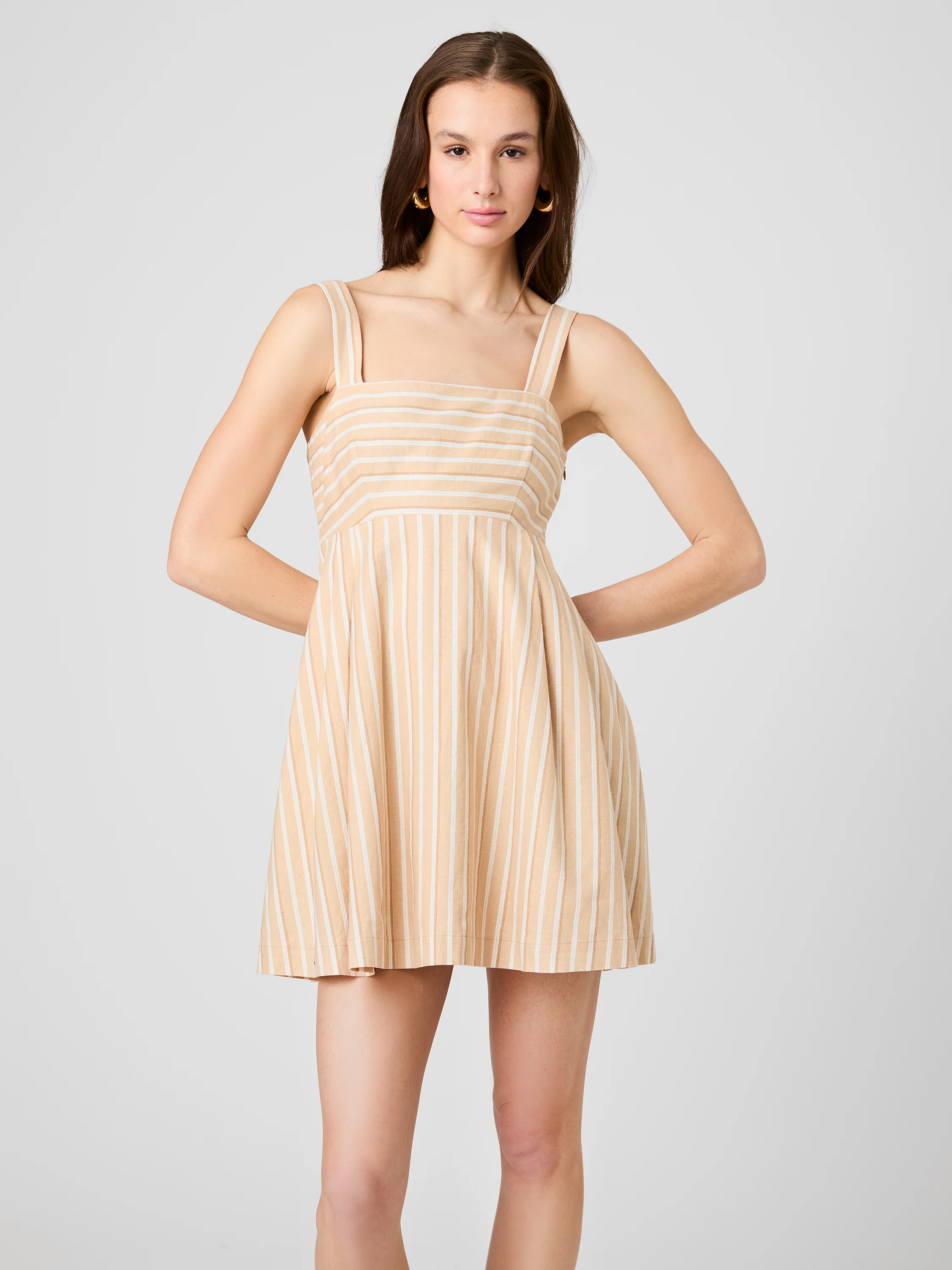 ASPEN LINEN BABYDOLL MINI DRESS - Image 2