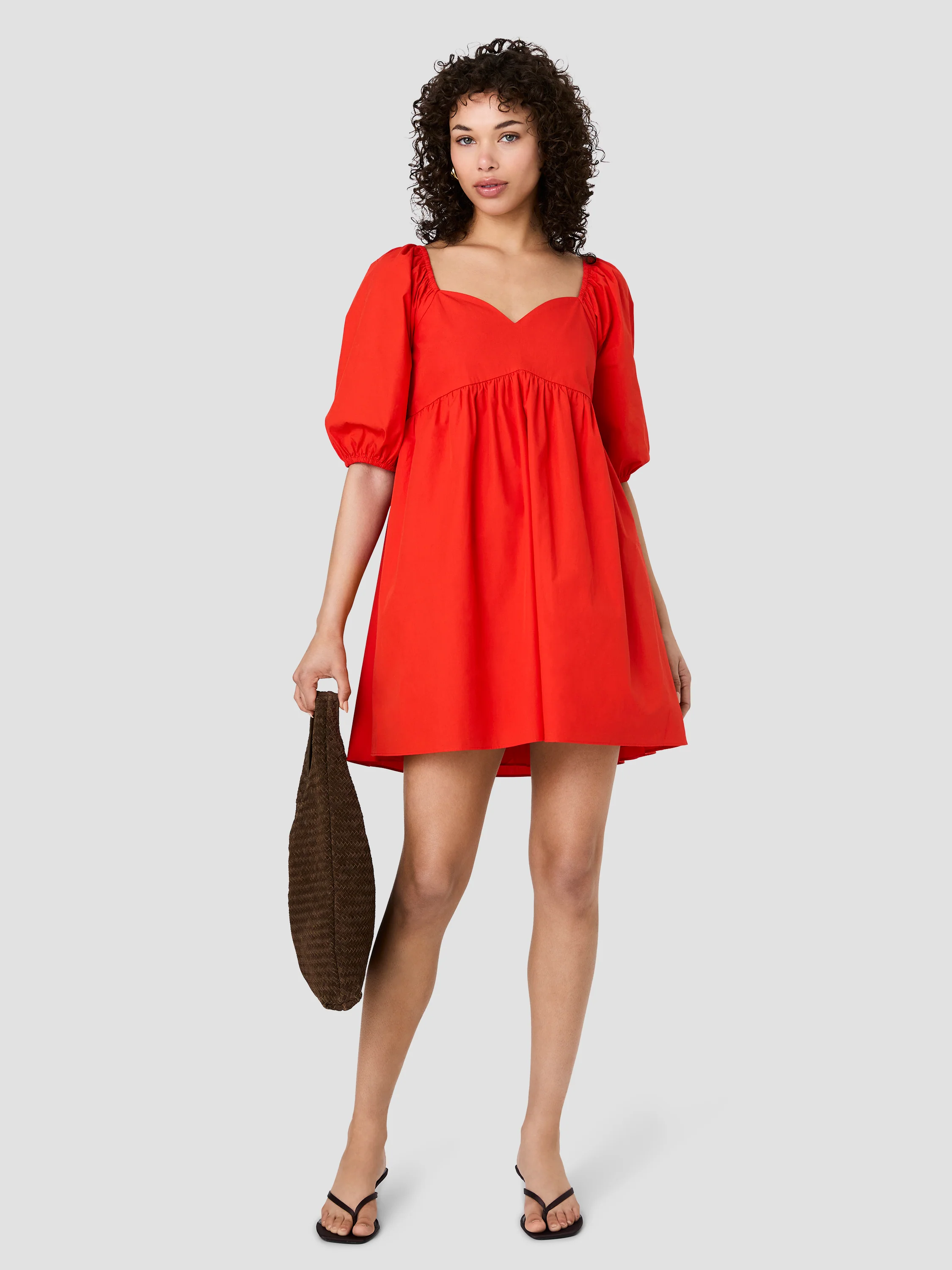 CAMBRIA COTTON PUFF SLEEVE MINI DRESS