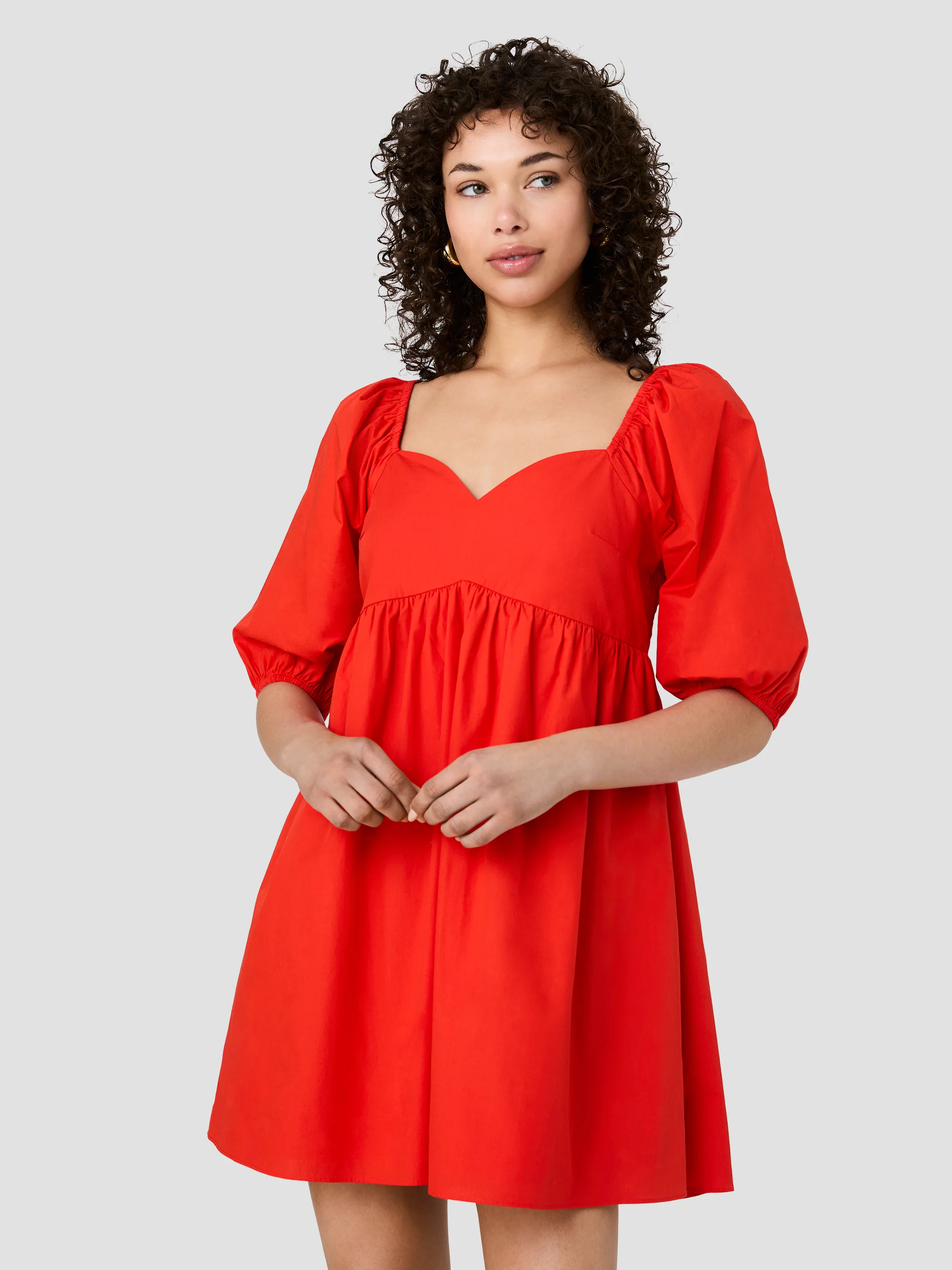 CAMBRIA COTTON PUFF SLEEVE MINI DRESS - Image 2