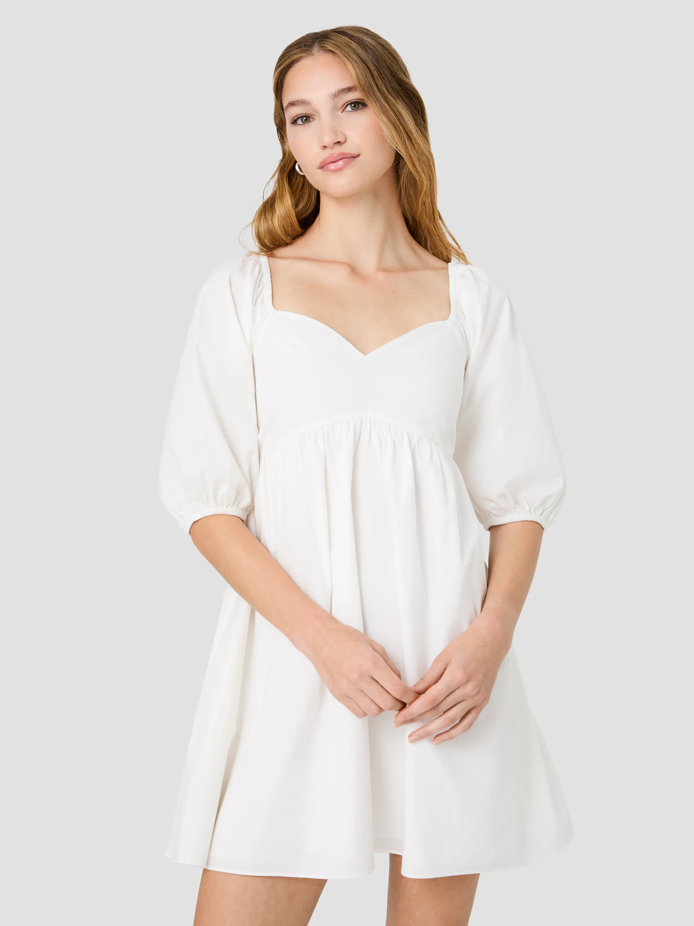 CAMBRIA COTTON PUFF SLEEVE MINI DRESS - Image 3