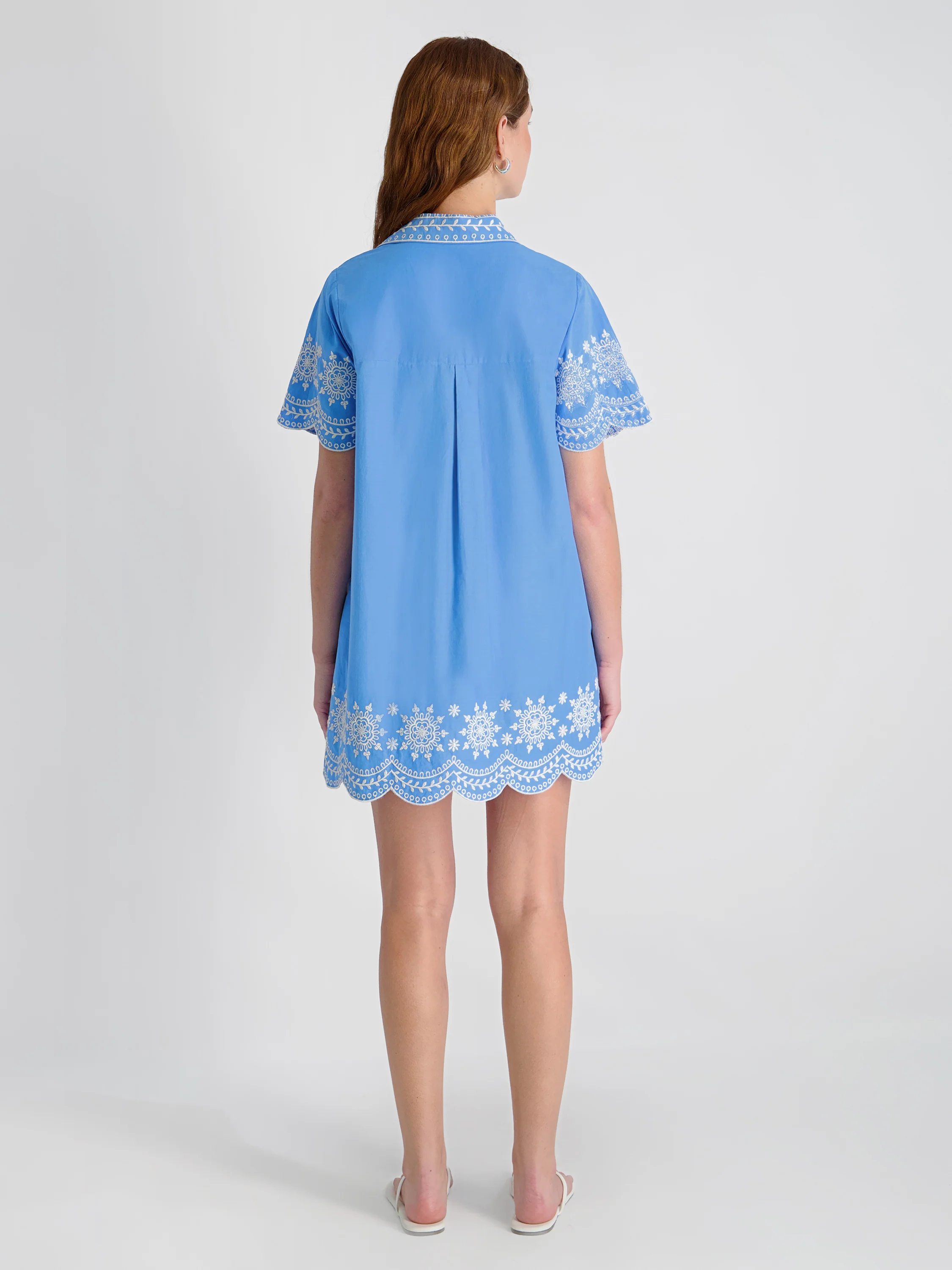 ALISSA COTTON EMBROIDERED MINI SHIRT DRESS - Image 3