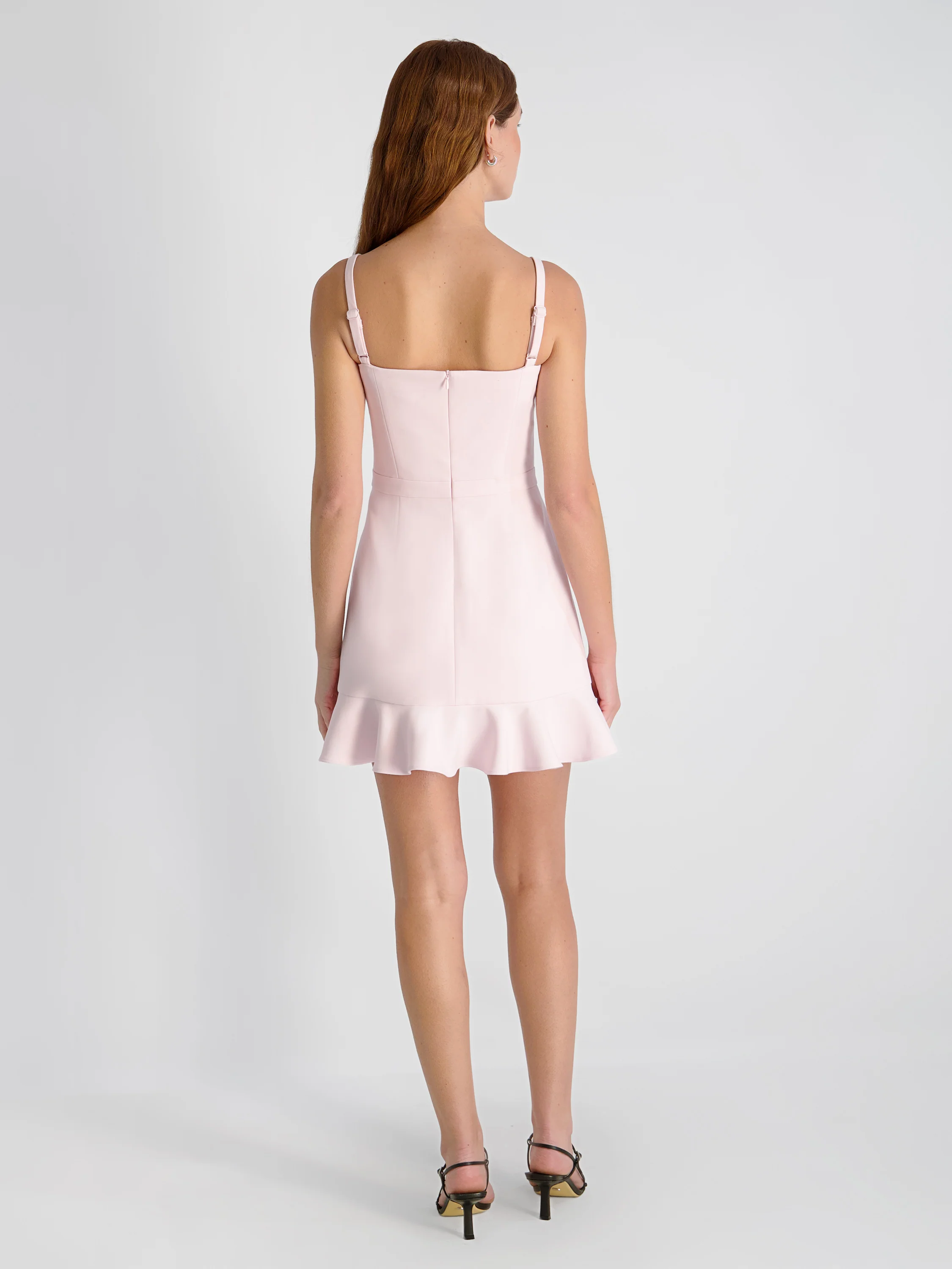 WHISPER SQUARE NECK FRILL HEM MINI DRESS - Image 3