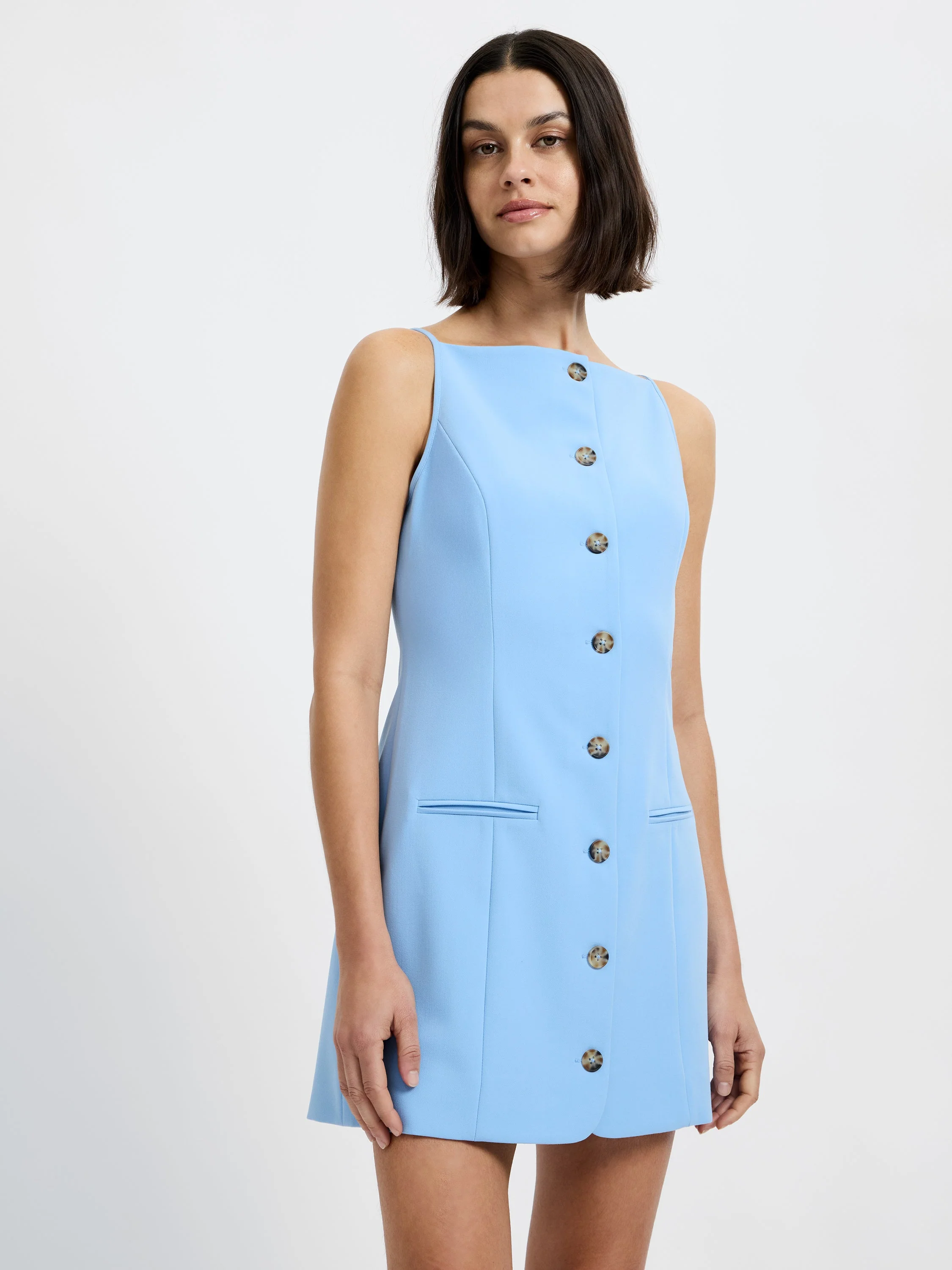 AZRA TWILL SQUARE NECK DRESS - Image 2