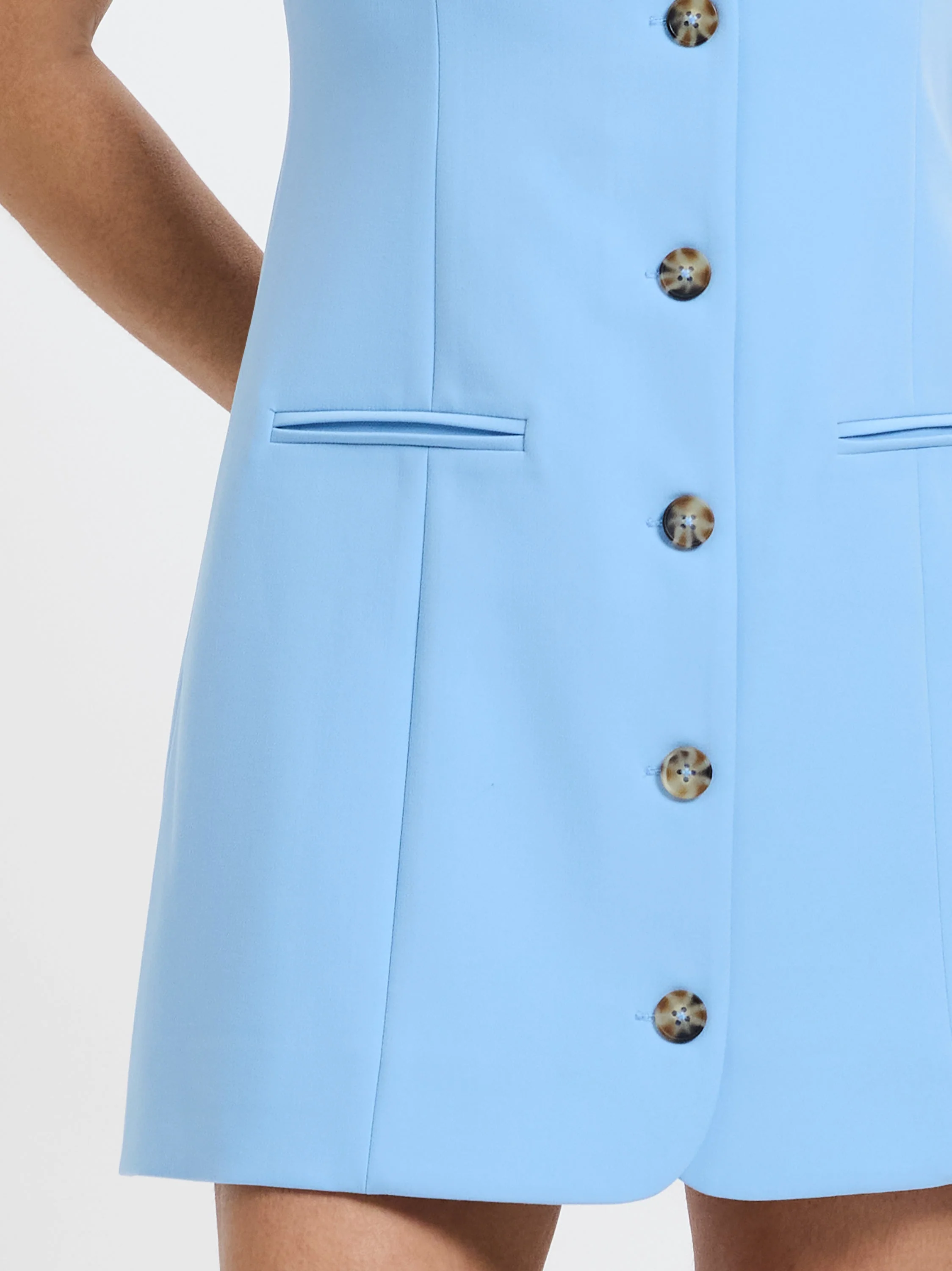 AZRA TWILL SQUARE NECK DRESS - Image 3