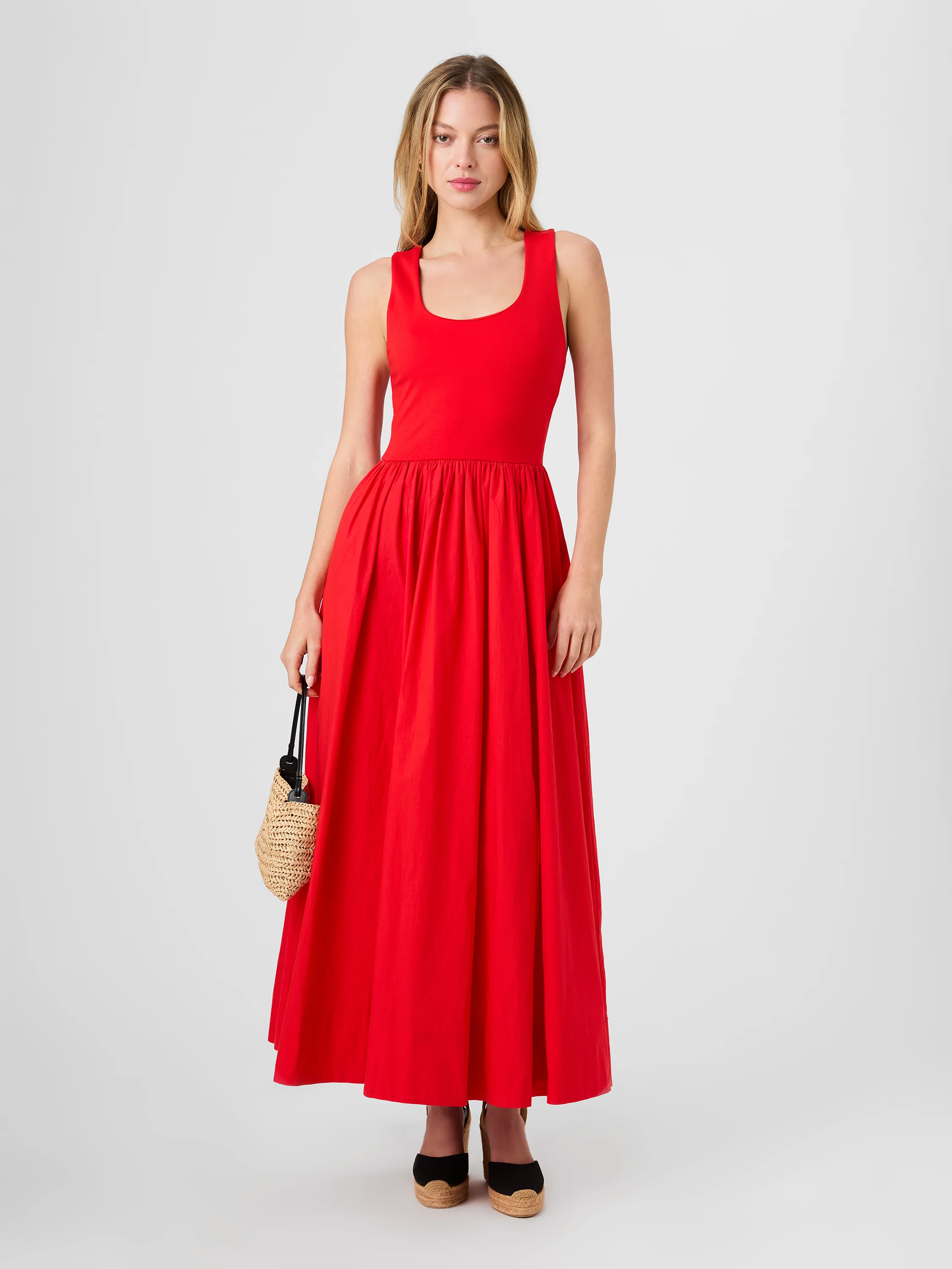 JIA PONTE COMBO MAXI DRESS