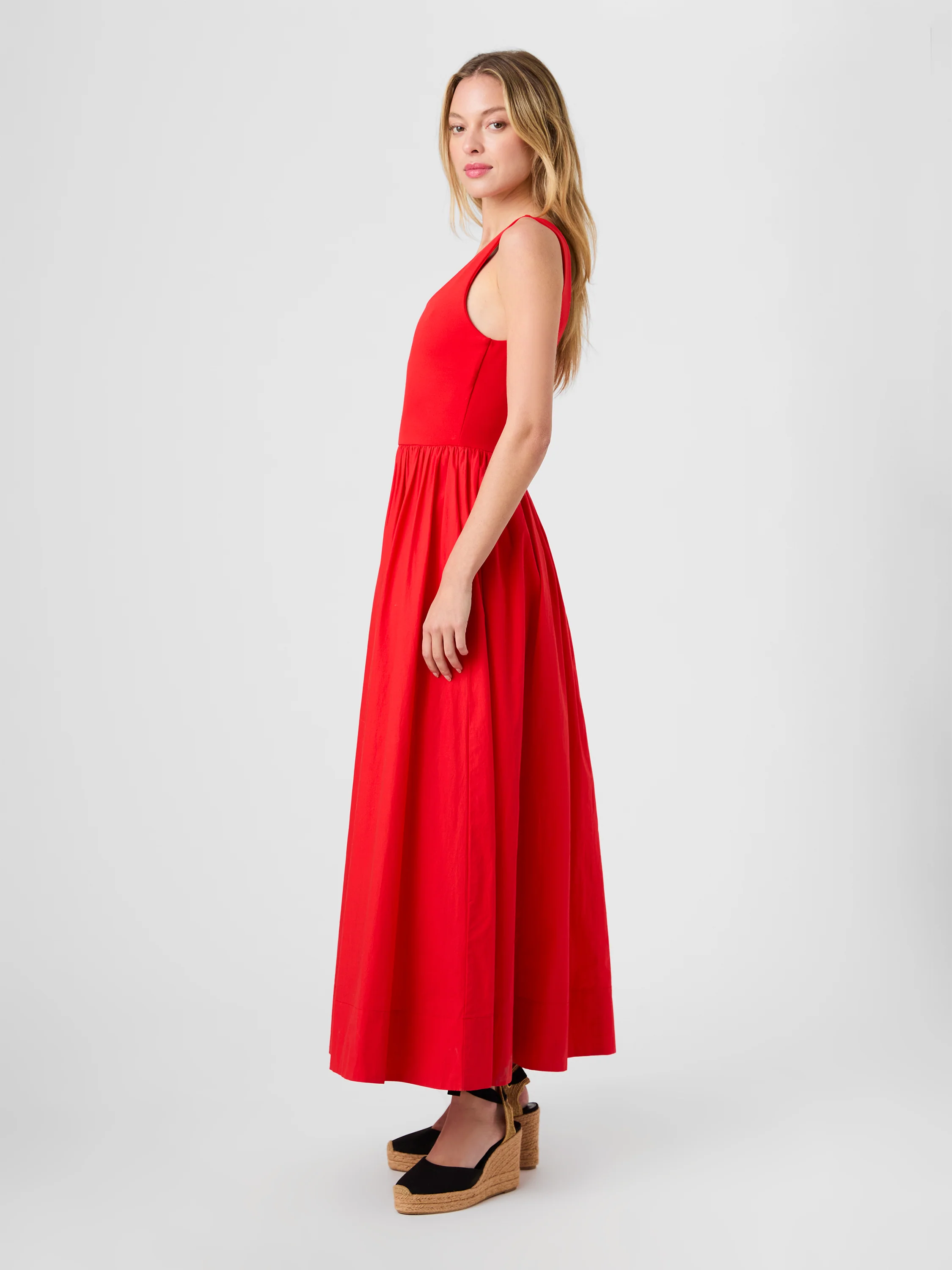 JIA PONTE COMBO MAXI DRESS - Image 3