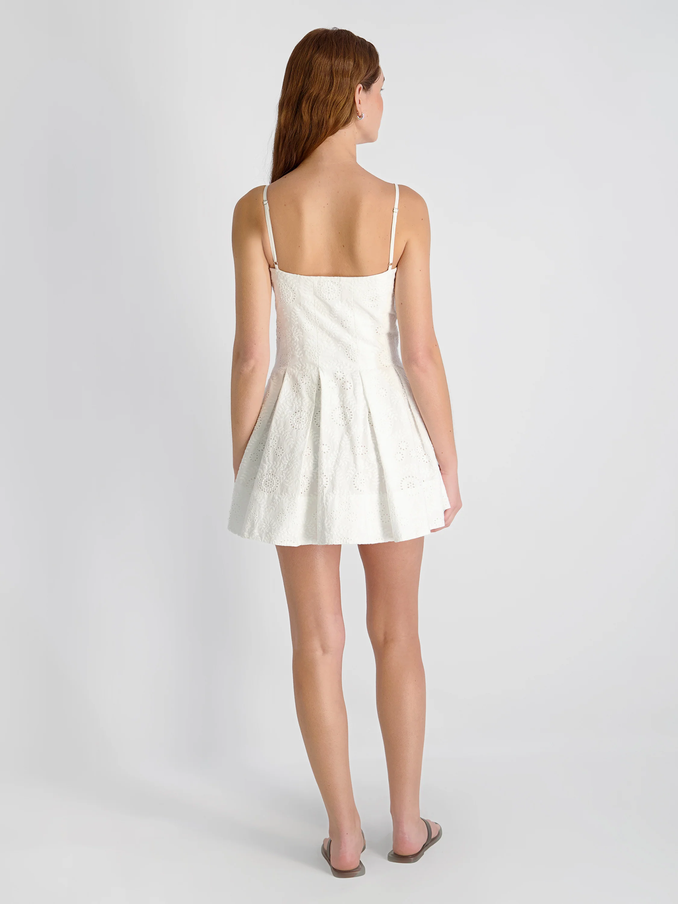 SVEA FLORAL EYELET MINI FLARE DRESS - Image 3