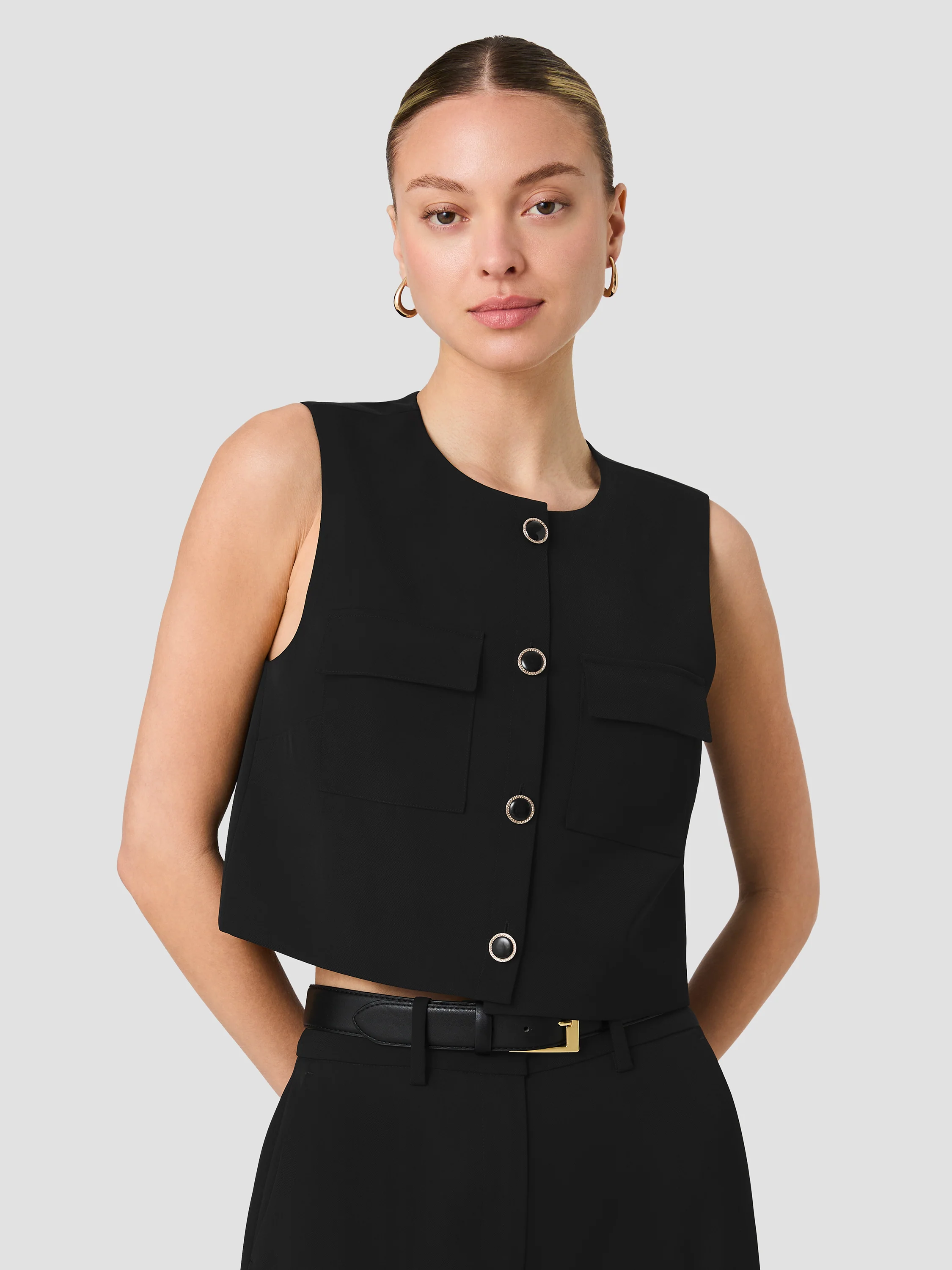 HARRY SUITING SLEEVELESS BOXY TOP