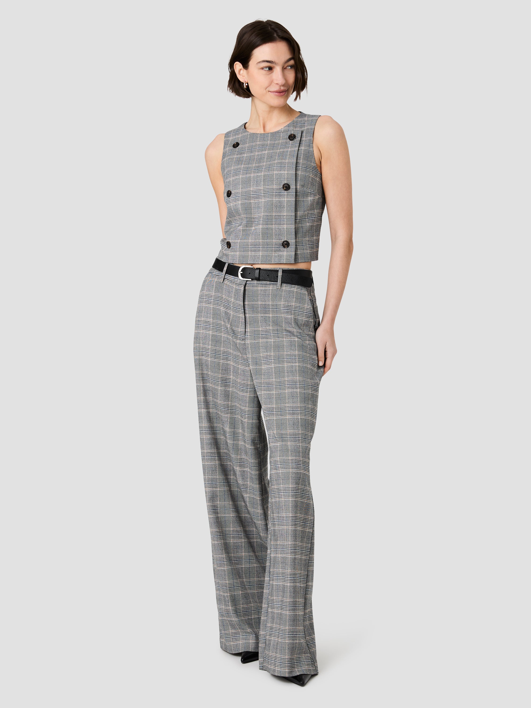 MATTEO PLAID SUITING DOUBLE BREASTED TOP - Image 6