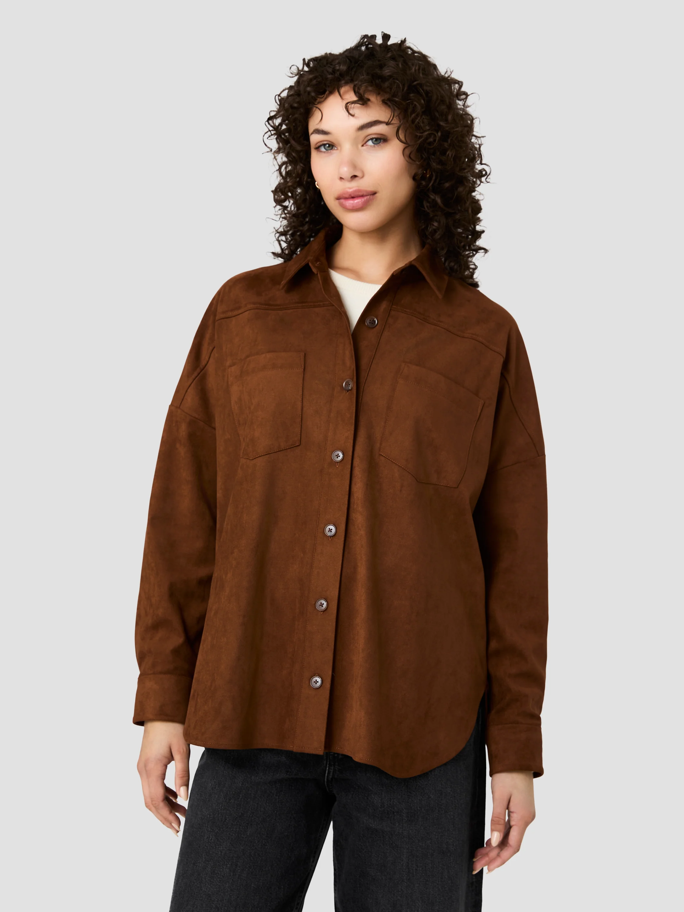 SONJA SUEDE BUTTON DOWN - Image 2