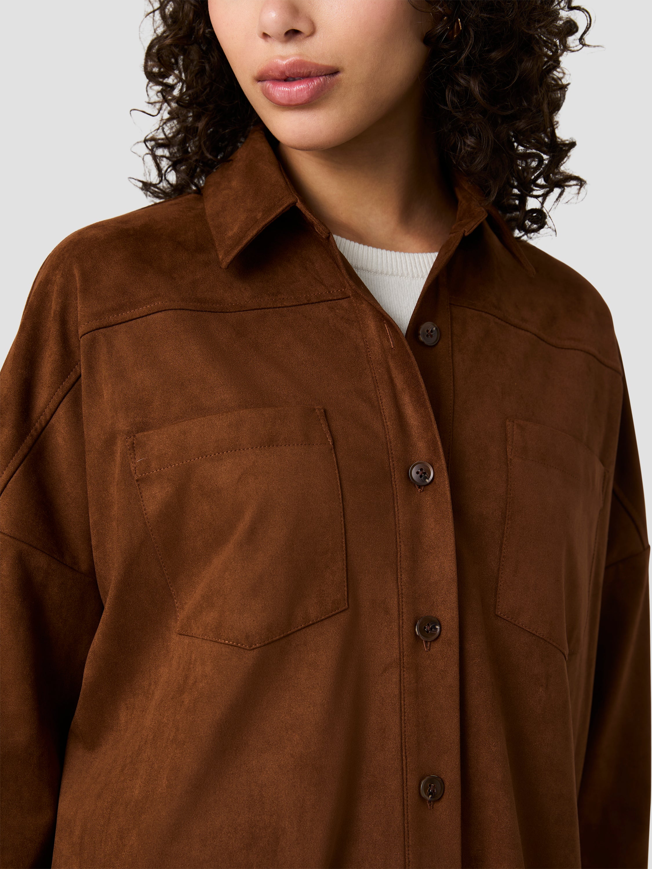 SONJA SUEDE BUTTON DOWN - Image 3