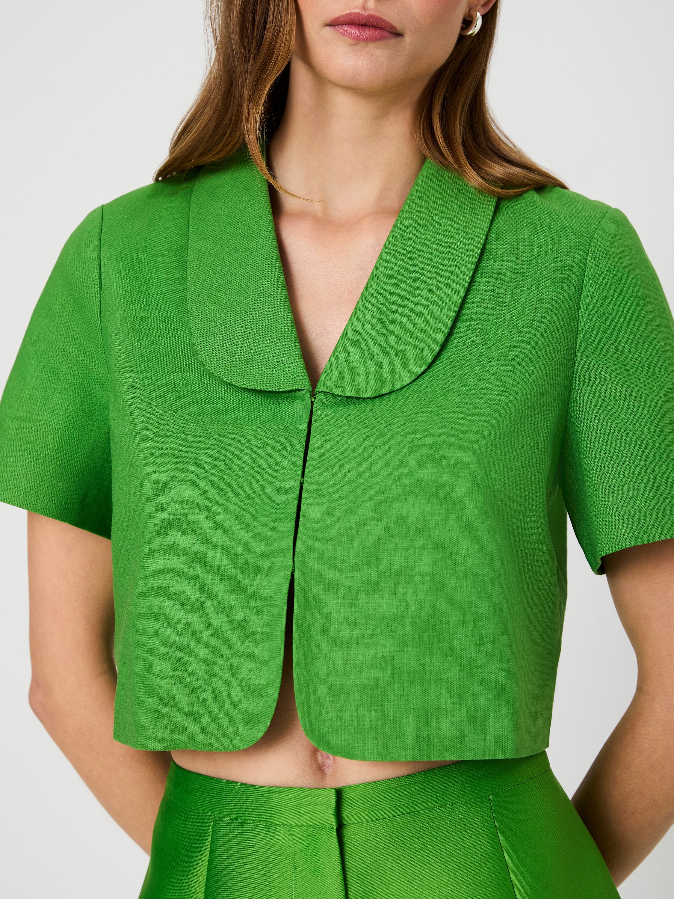 THEO LINEN OVERSIZED COLLAR TOP - Image 5