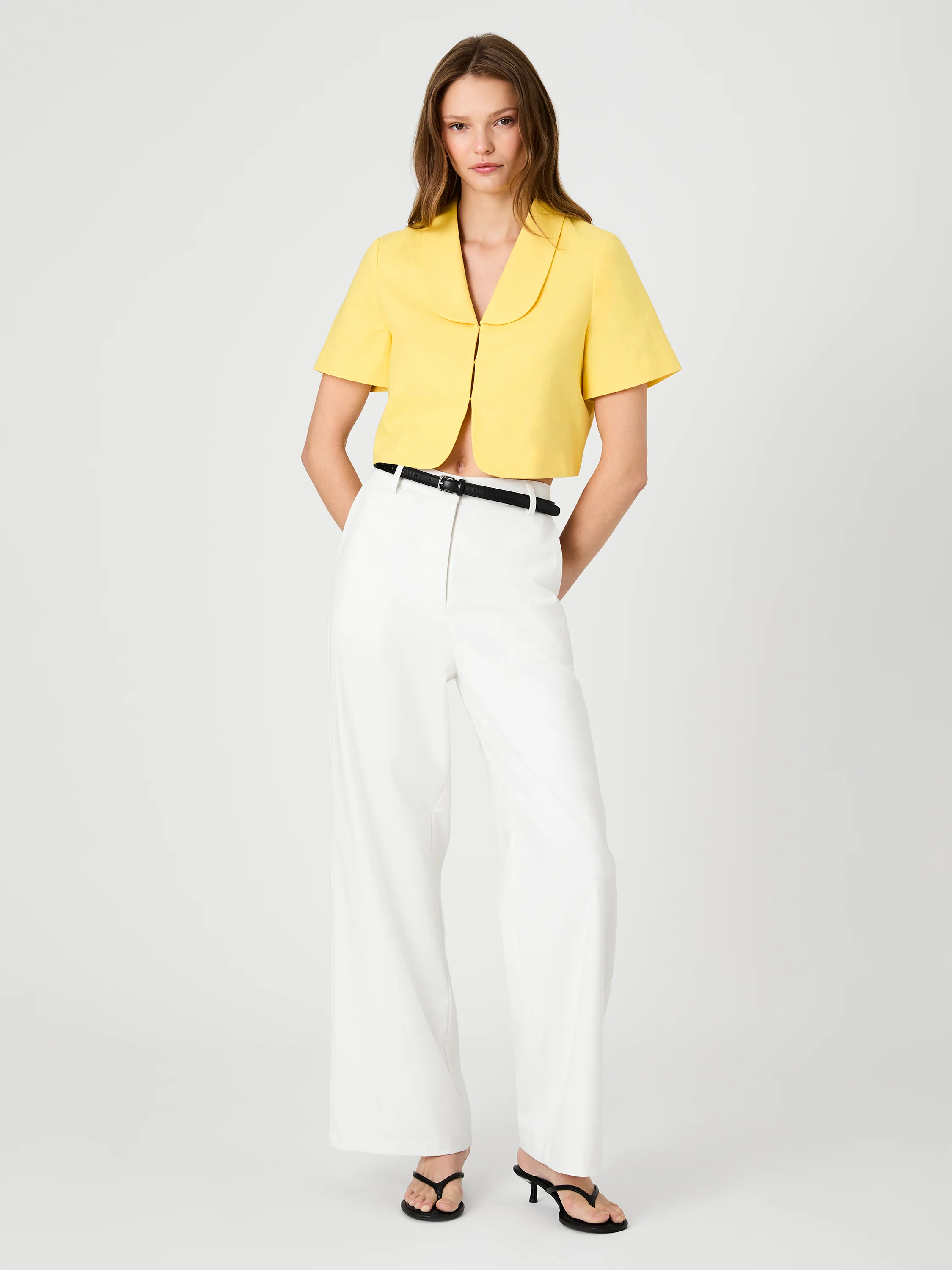 THEO LINEN OVERSIZED COLLAR TOP - Image 6