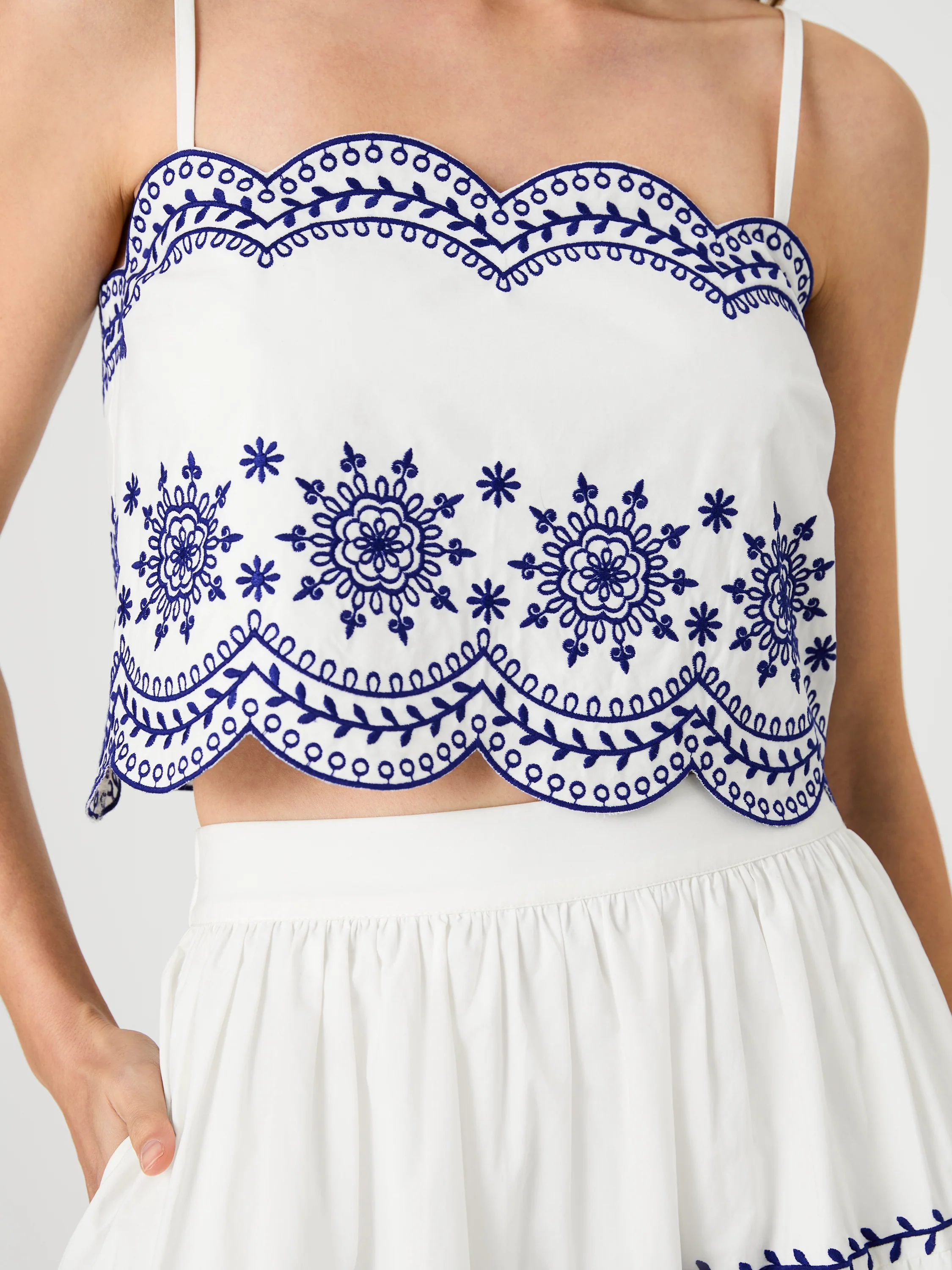 ALISSA COTTON EMBROIDERED STRAPPY TOP - Image 4