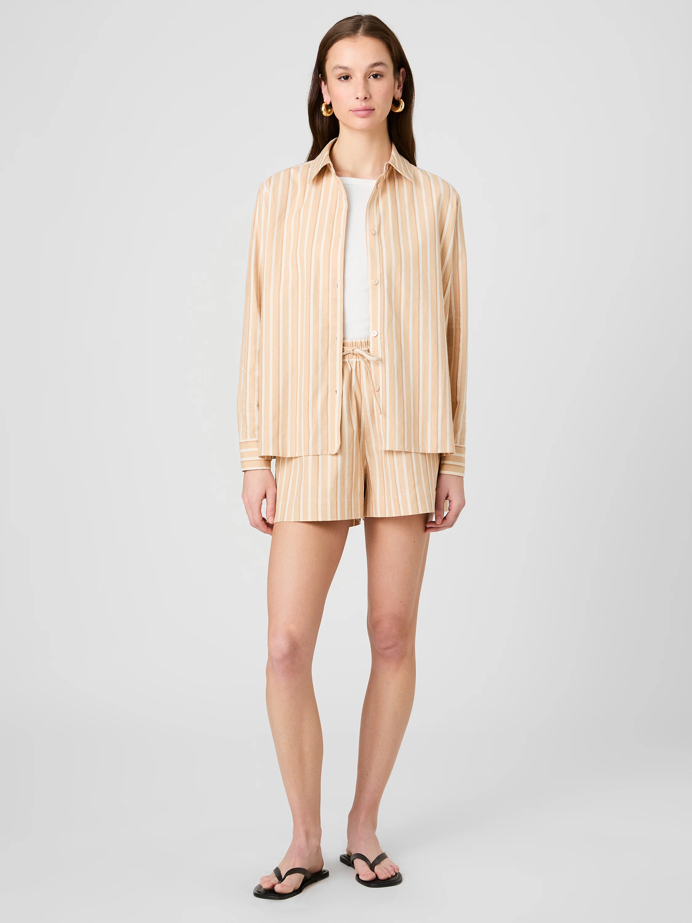 ASPEN LINEN SANDLOT STRIPE BUTTON DOWN SHIRT - Image 3