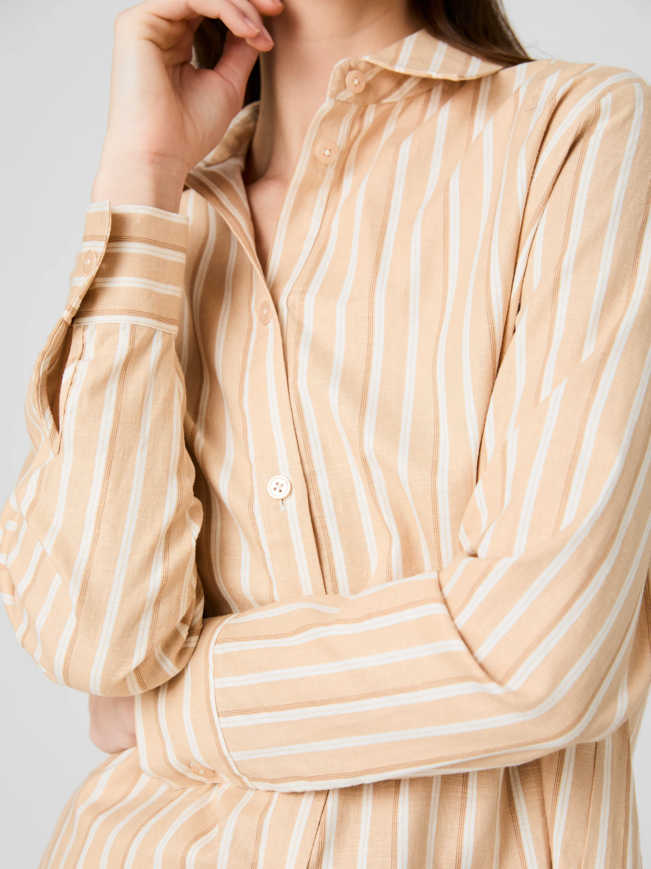 ASPEN LINEN SANDLOT STRIPE BUTTON DOWN SHIRT - Image 5