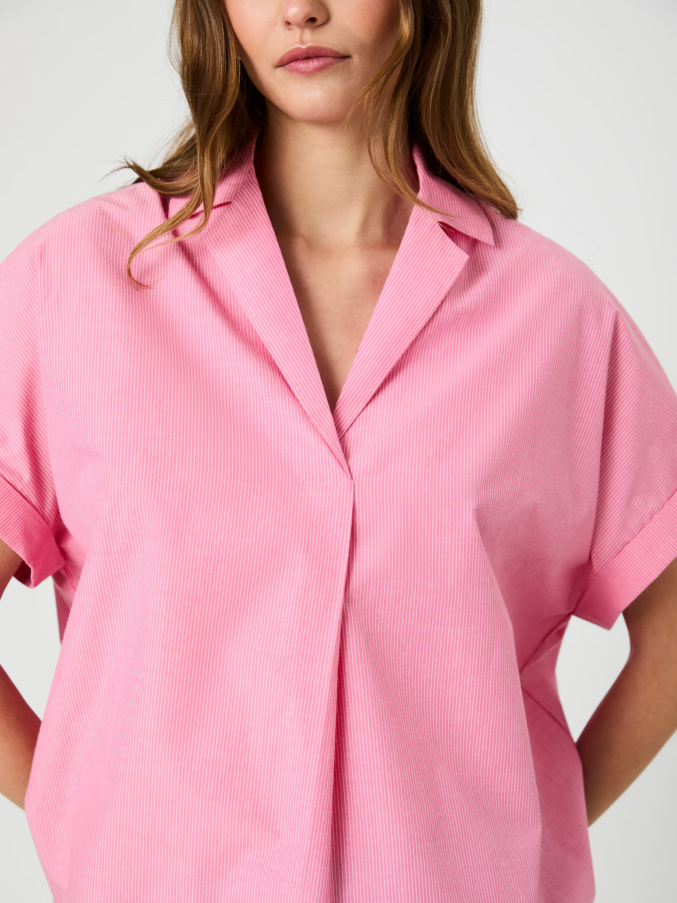 RHODES POPLIN TICKING STRIPE SHORT SLEEVE POPOVER - Image 4
