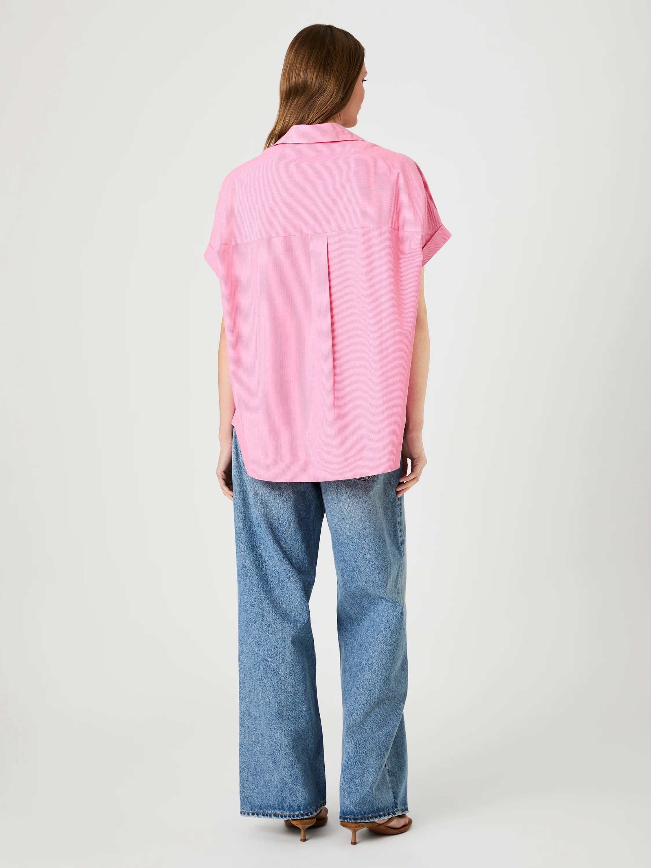 RHODES POPLIN TICKING STRIPE SHORT SLEEVE POPOVER - Image 5