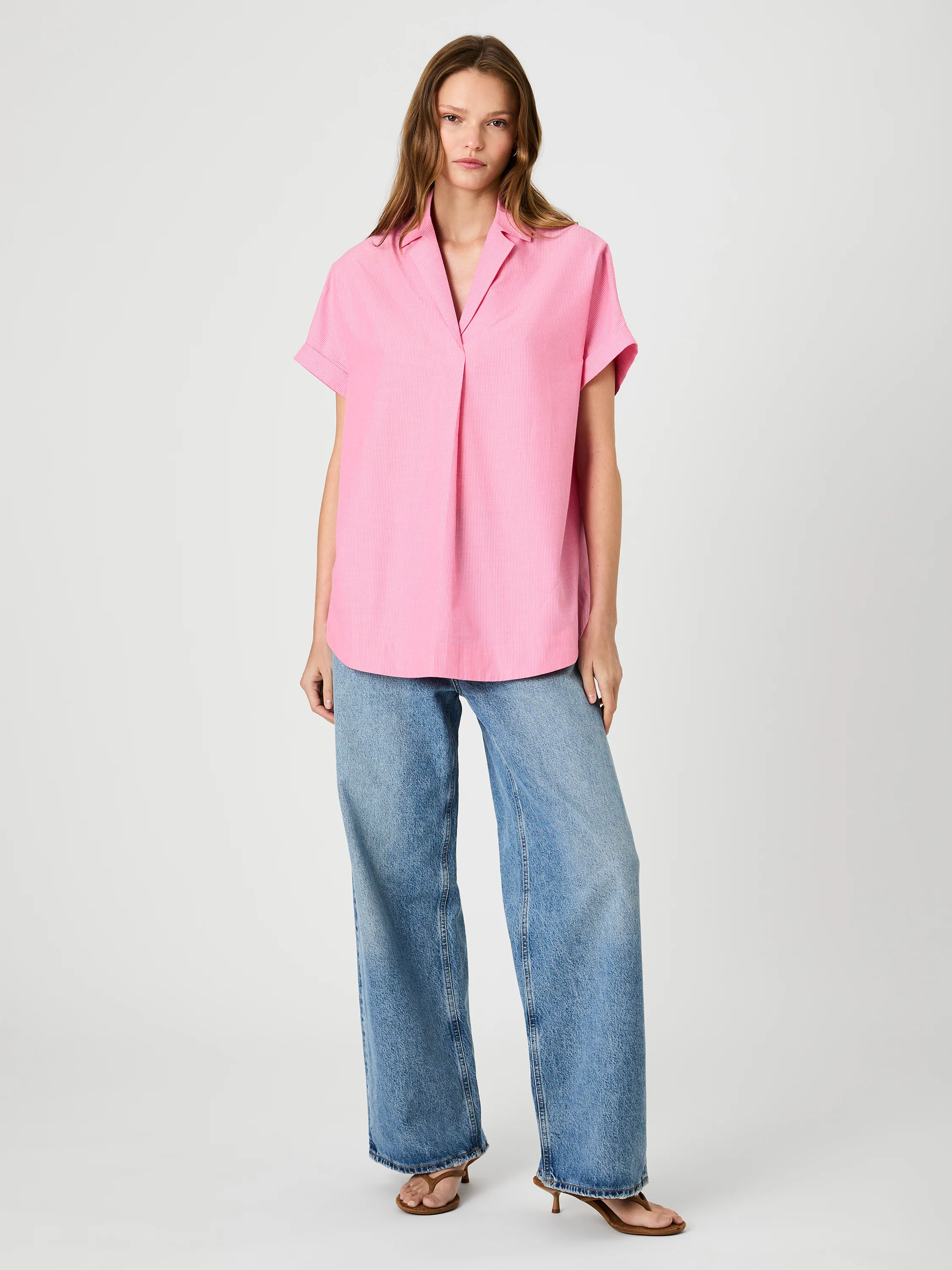 RHODES POPLIN TICKING STRIPE SHORT SLEEVE POPOVER - Image 6