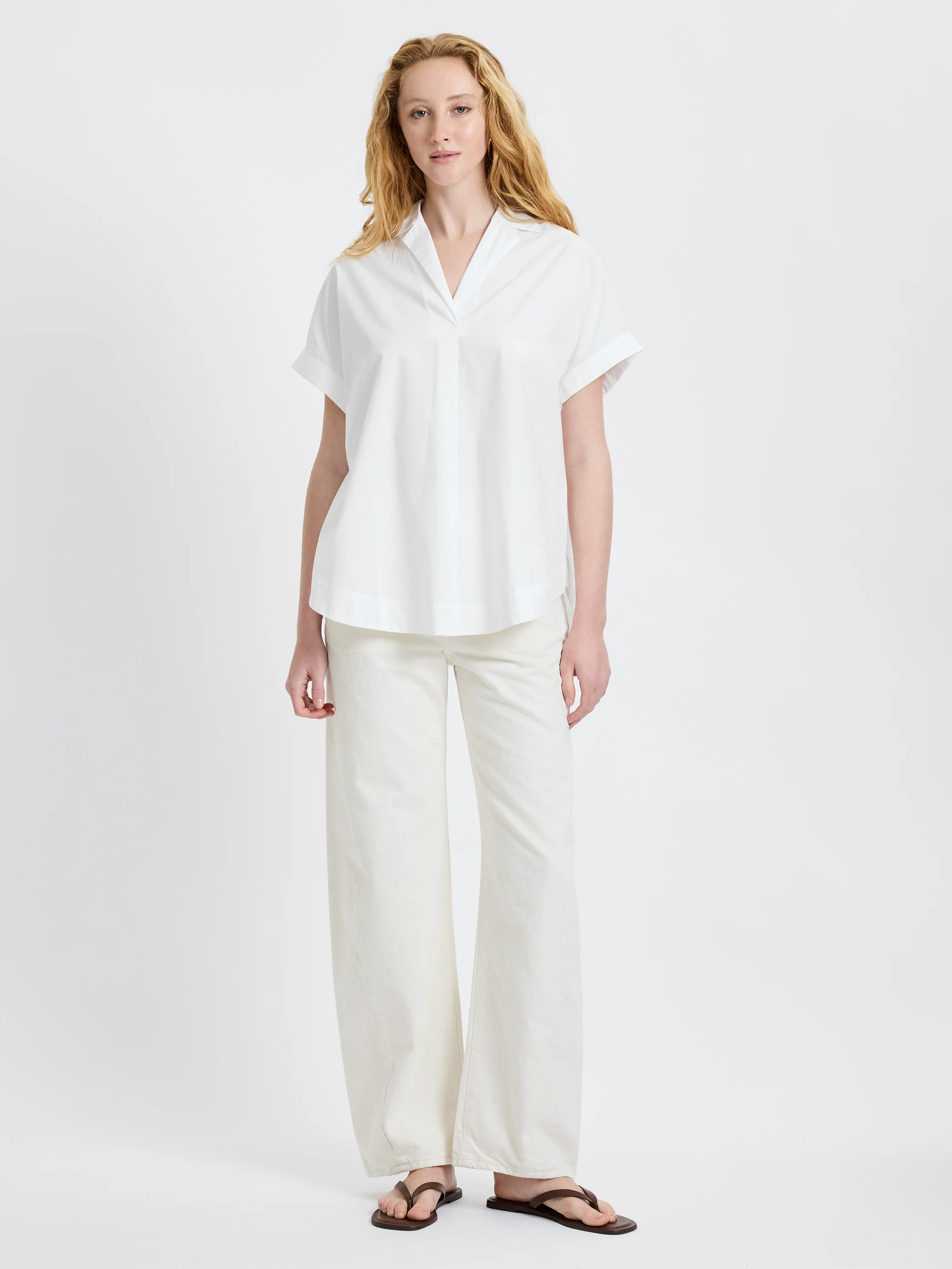 POPLIN COLLAR SHORT SLEEVE PULLOVER - Image 5