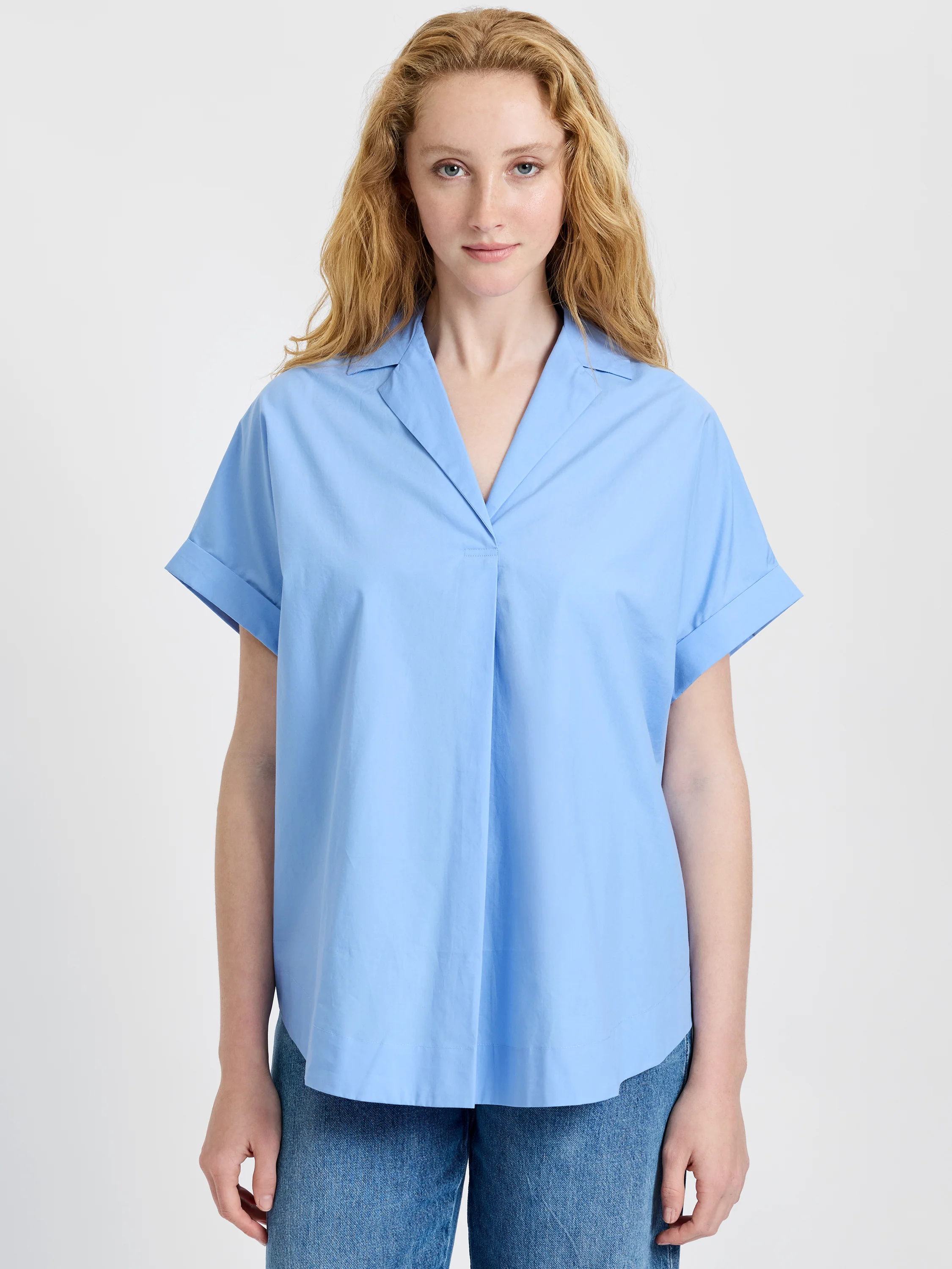 POPLIN COLLAR SHORT SLEEVE PULLOVER - Image 2