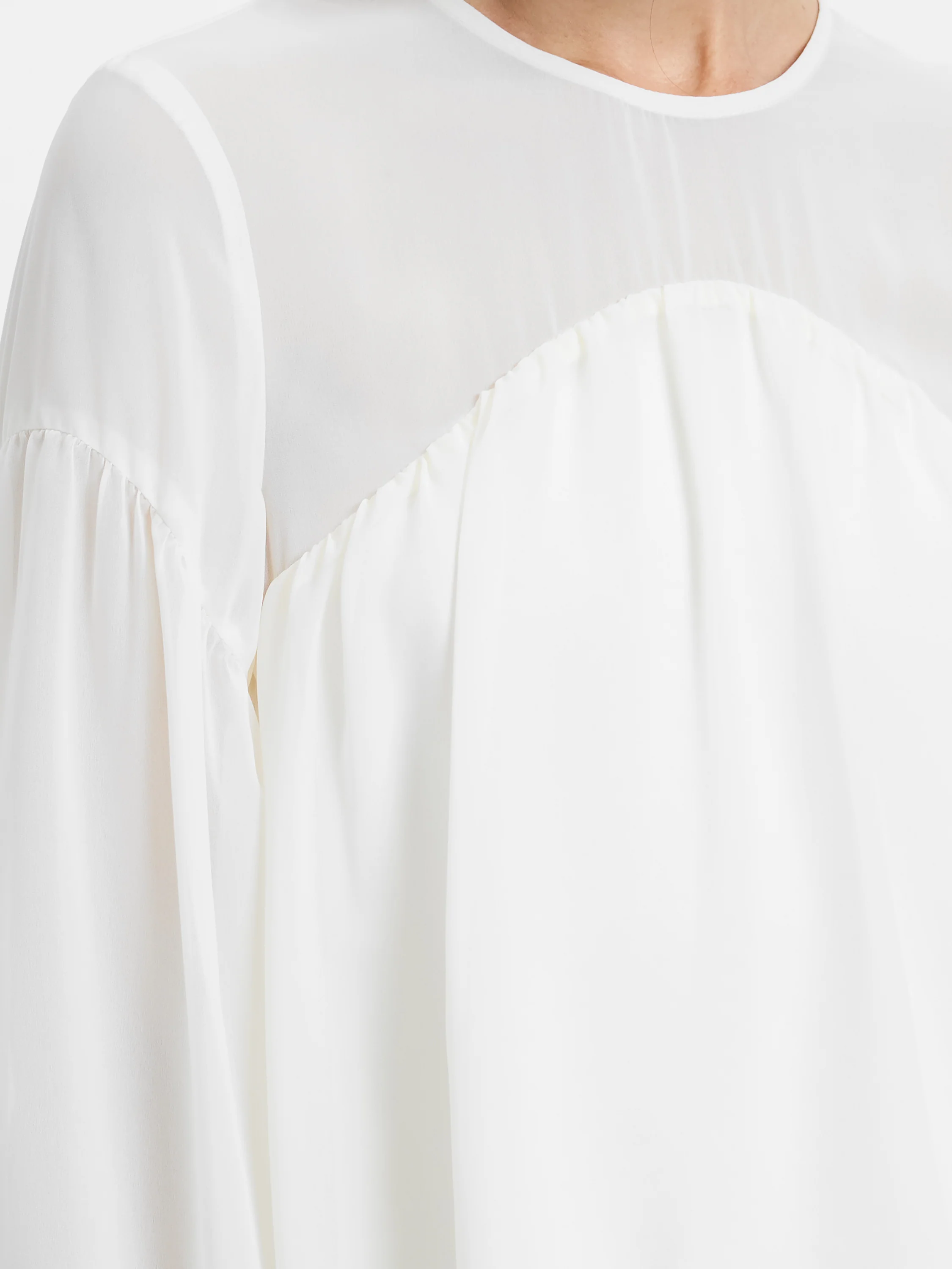 MARINA SILKY CURVED YOKE BLOUSE - Image 3