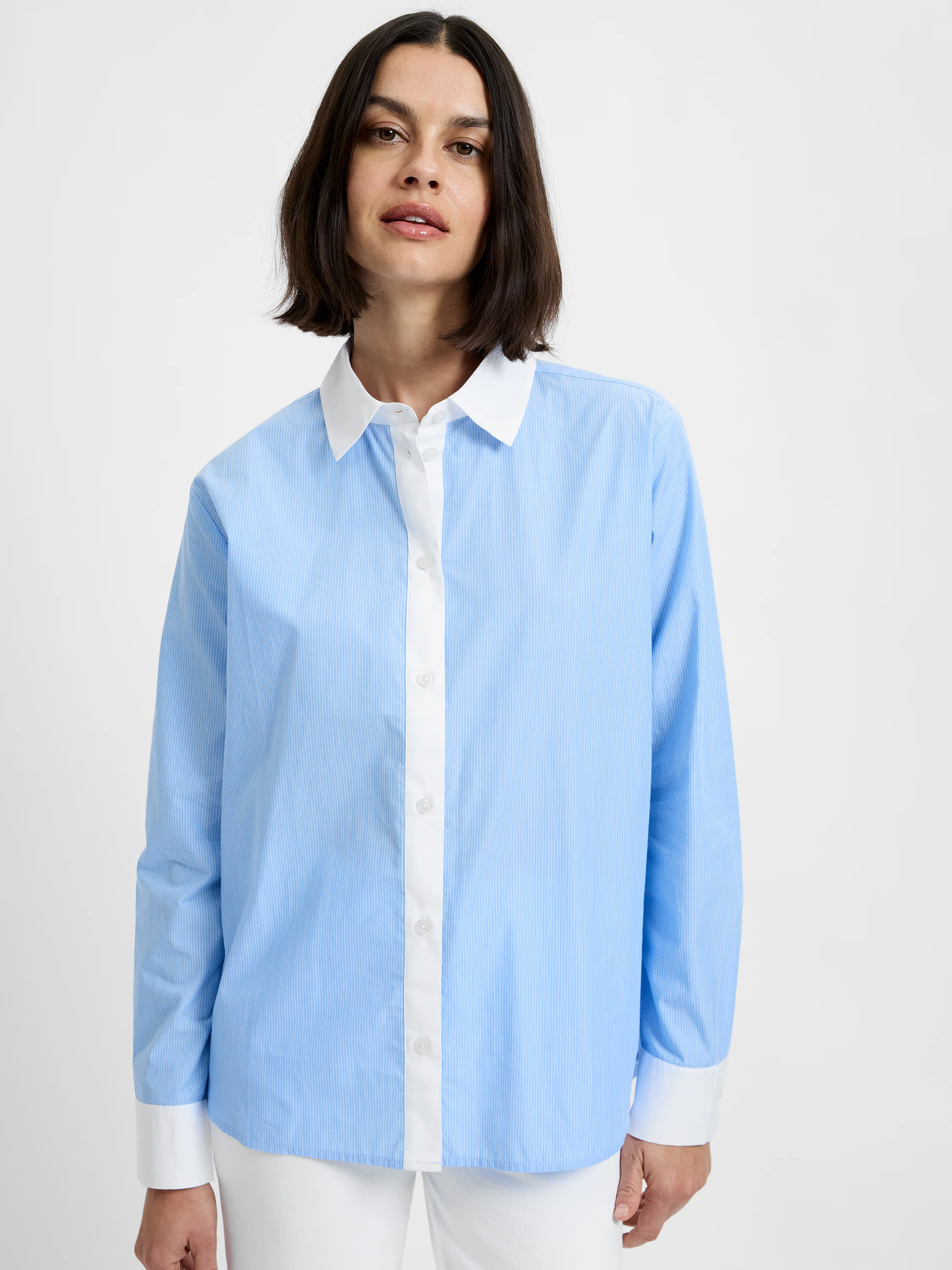 POPLIN TICKING CONTRAST BUTTON DOWN - Image 2