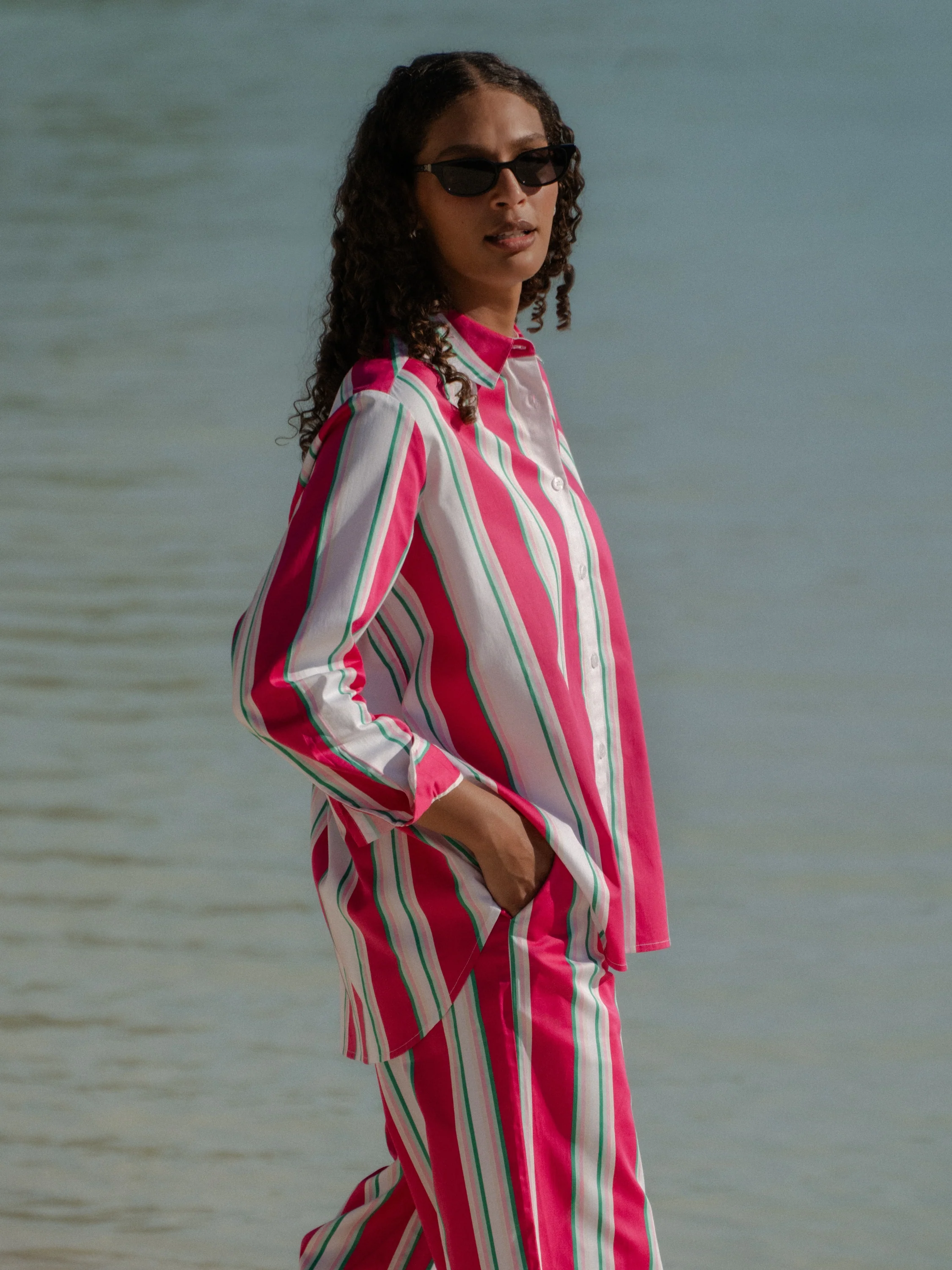 ALEXIS POPLIN HAVANA STRIPE BUTTON DOWN - Image 4