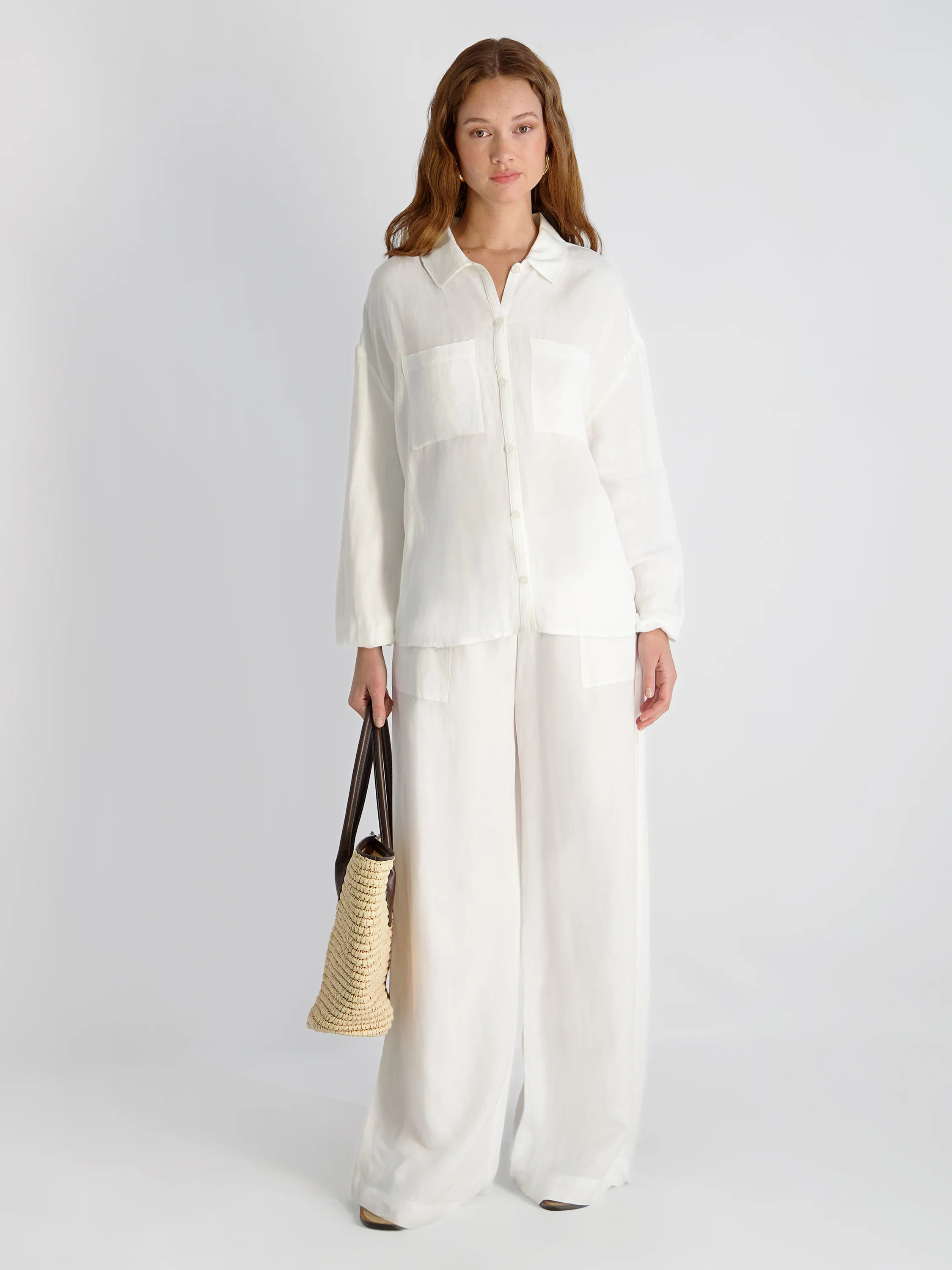 COOPER LINEN BLOUSON SLEEVE TOP - Image 2