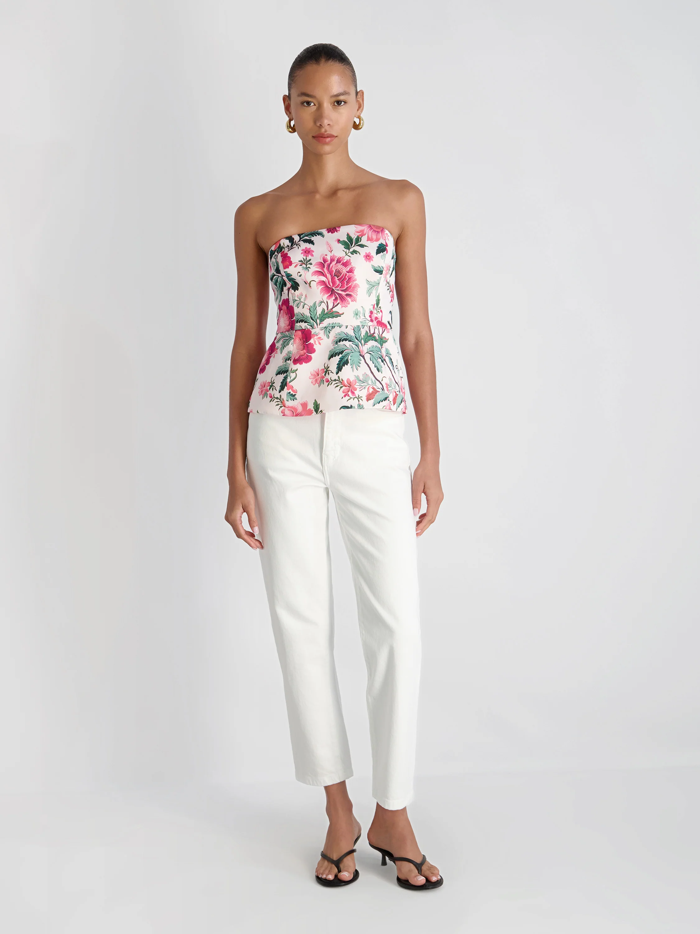 YORK SATIN CHRISTA FLEUR STRAPLESS TOP - Image 4