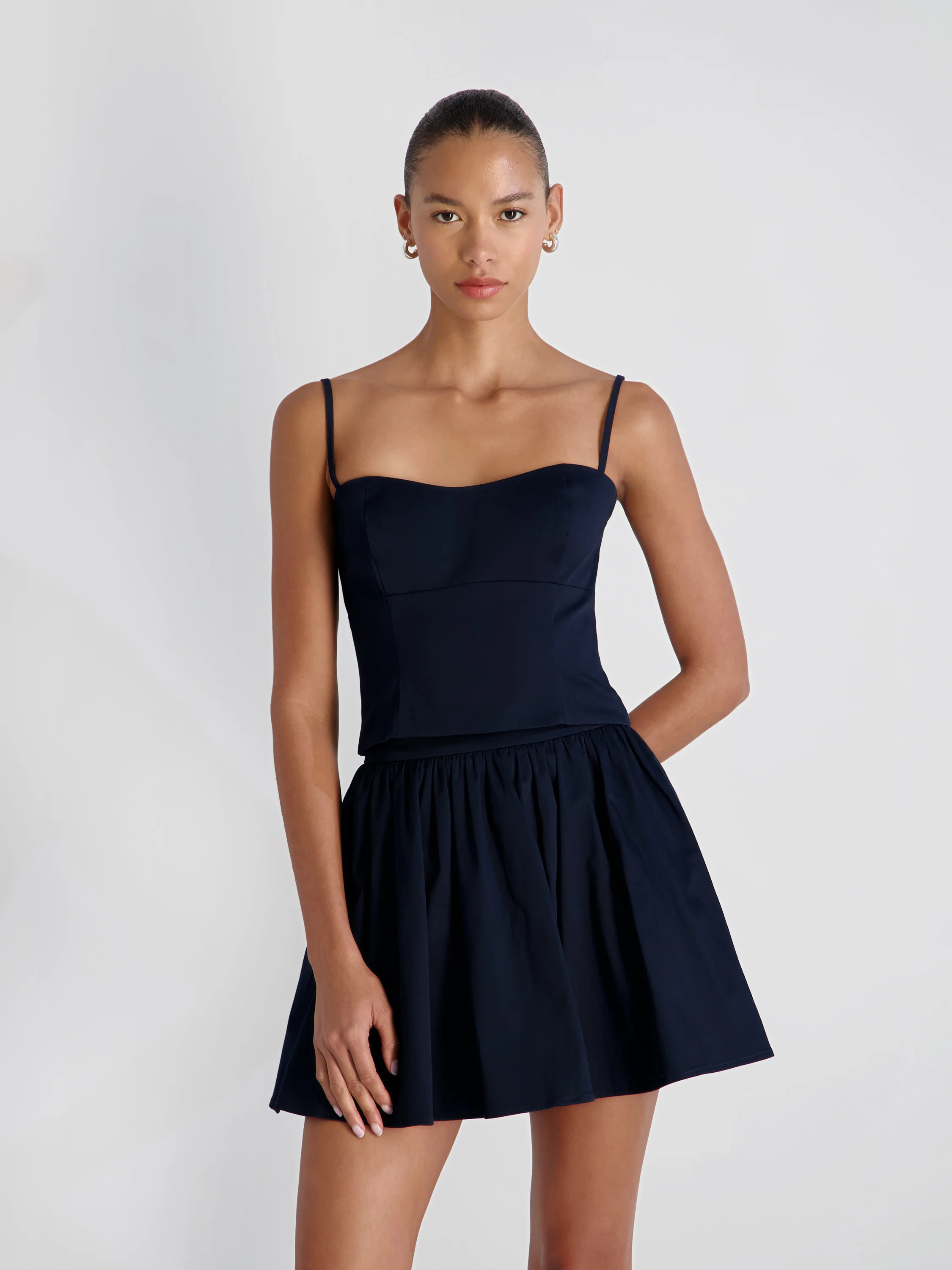 COTTON SATEEN BUSTIER CAMI