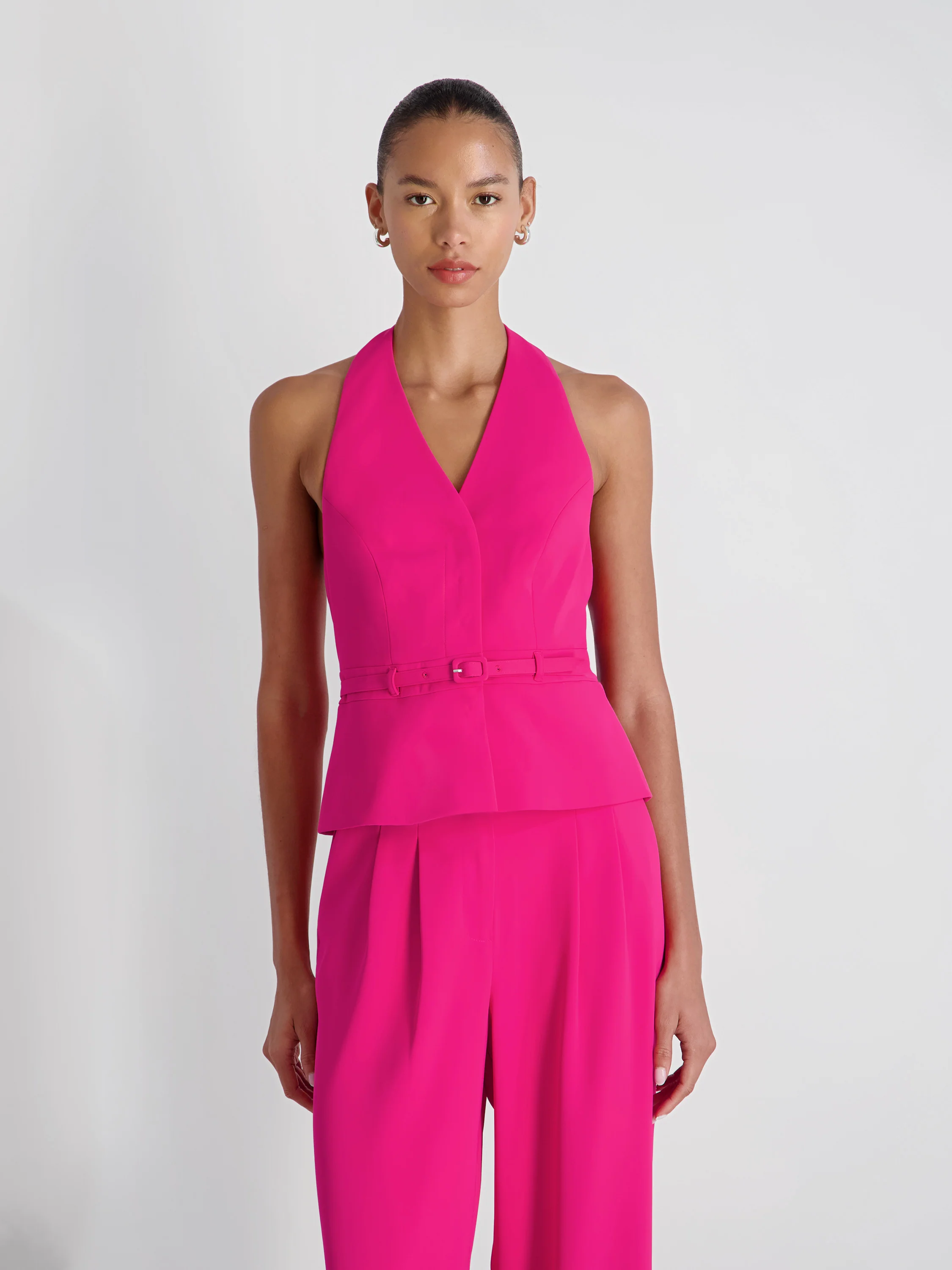 HARRY SUITING BELTED HALTER TOP