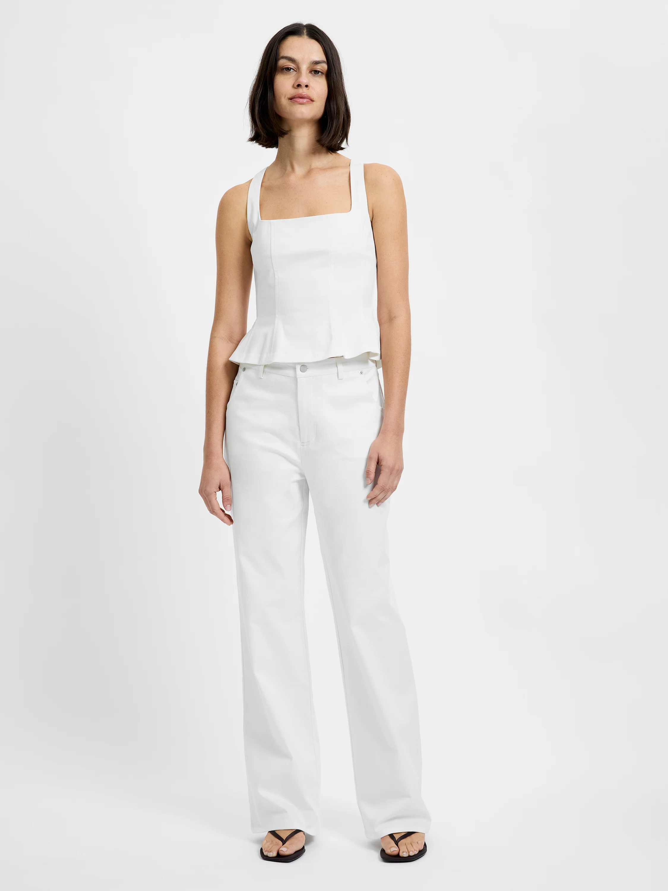 INEZ COTTON TWILL PEPLUM TOP - Image 2