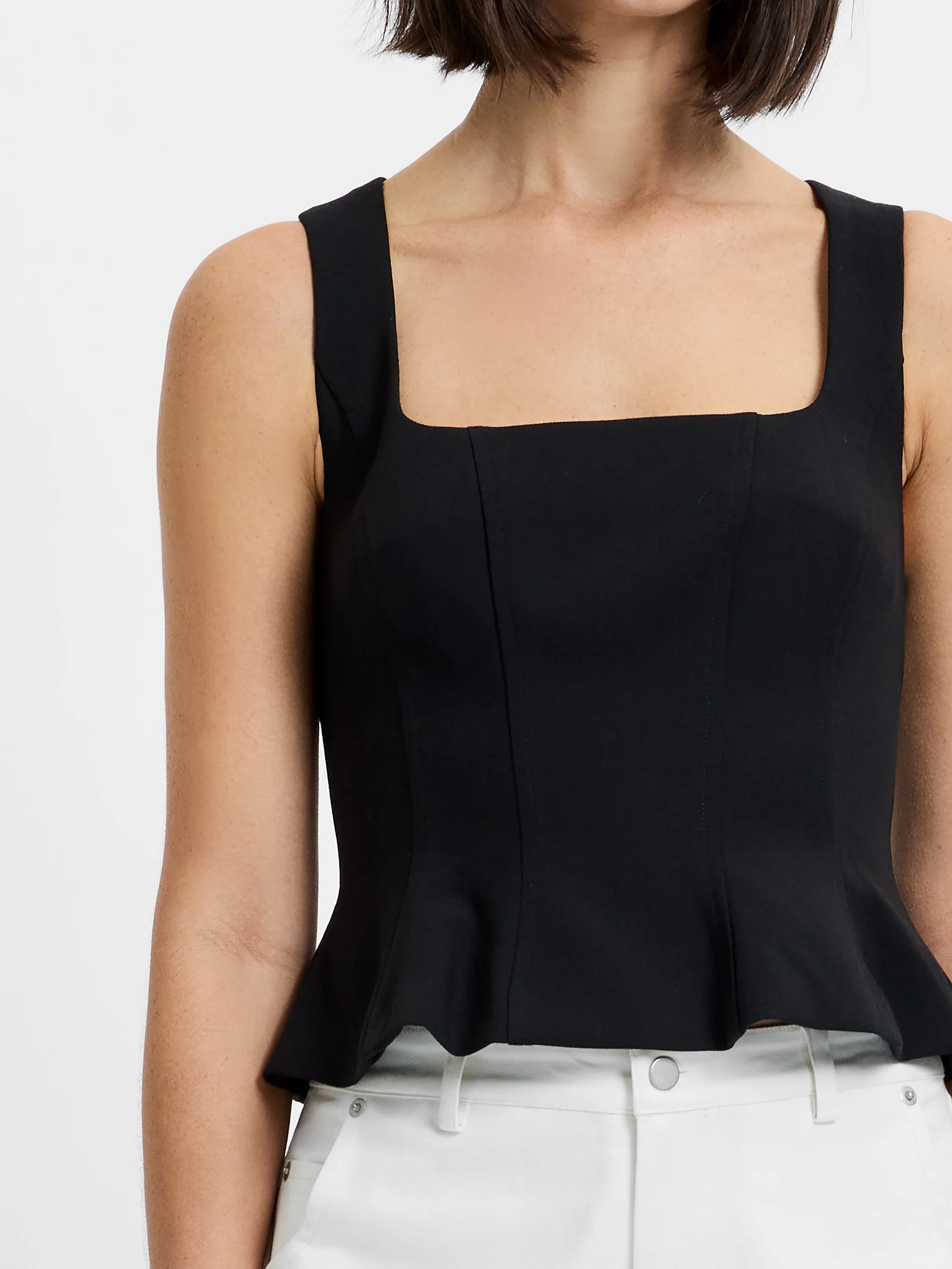 AZRA TWILL PEPLUM TOP - Image 2