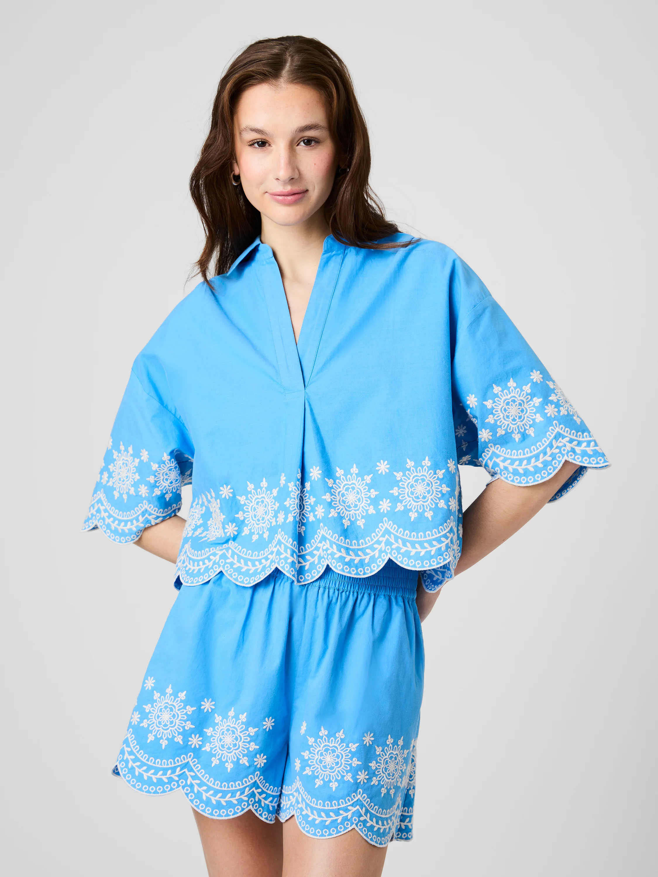 ALISSA COTTON EMBROIDERED POPOVER
