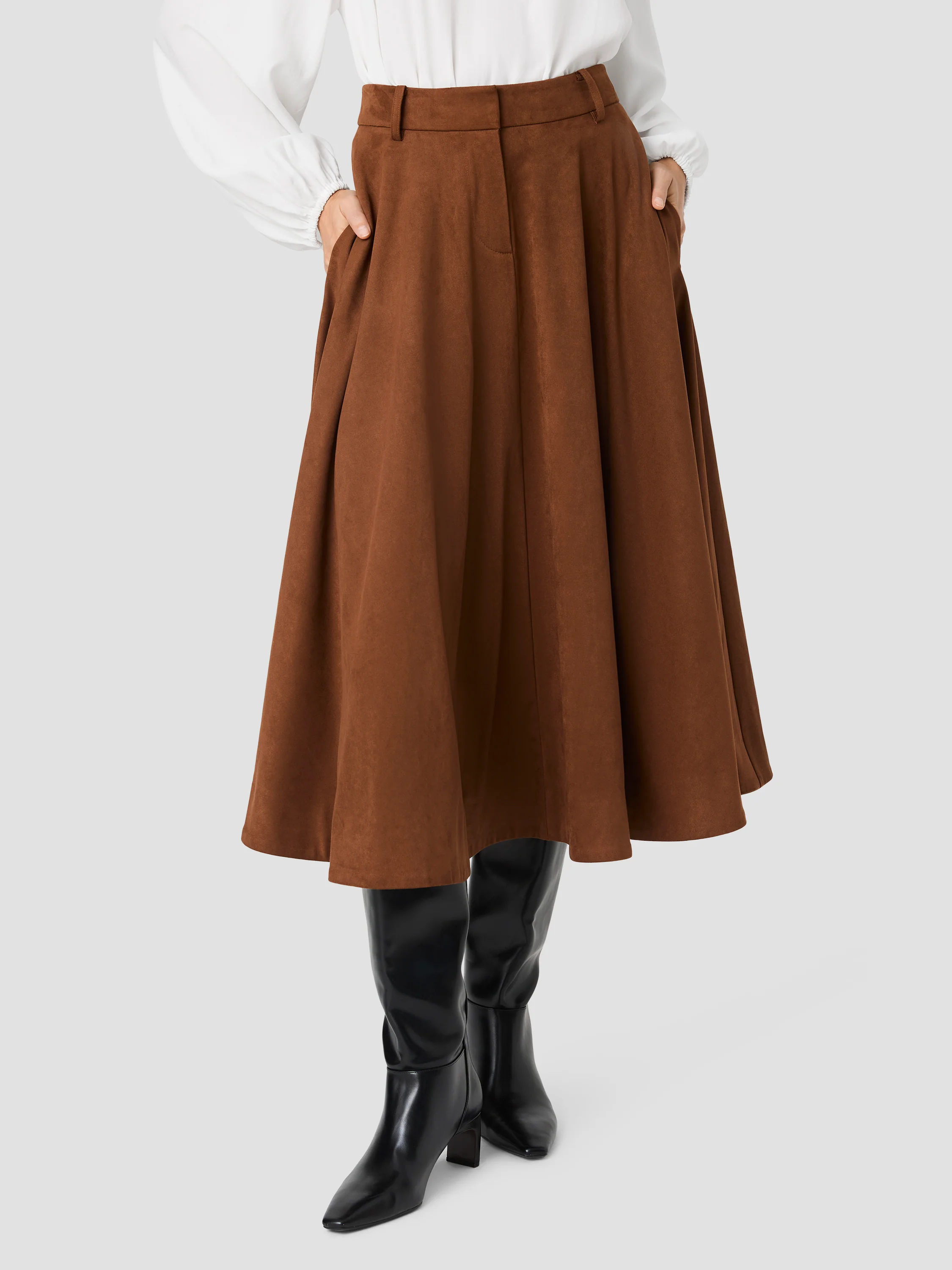 SONJA SUEDE MIDI SKIRT - Image 2
