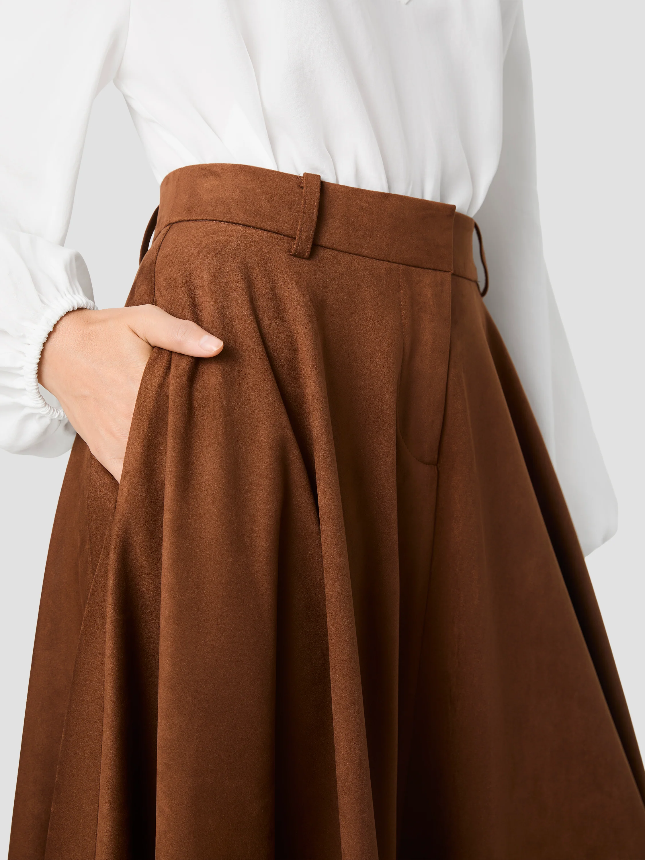 SONJA SUEDE MIDI SKIRT - Image 3