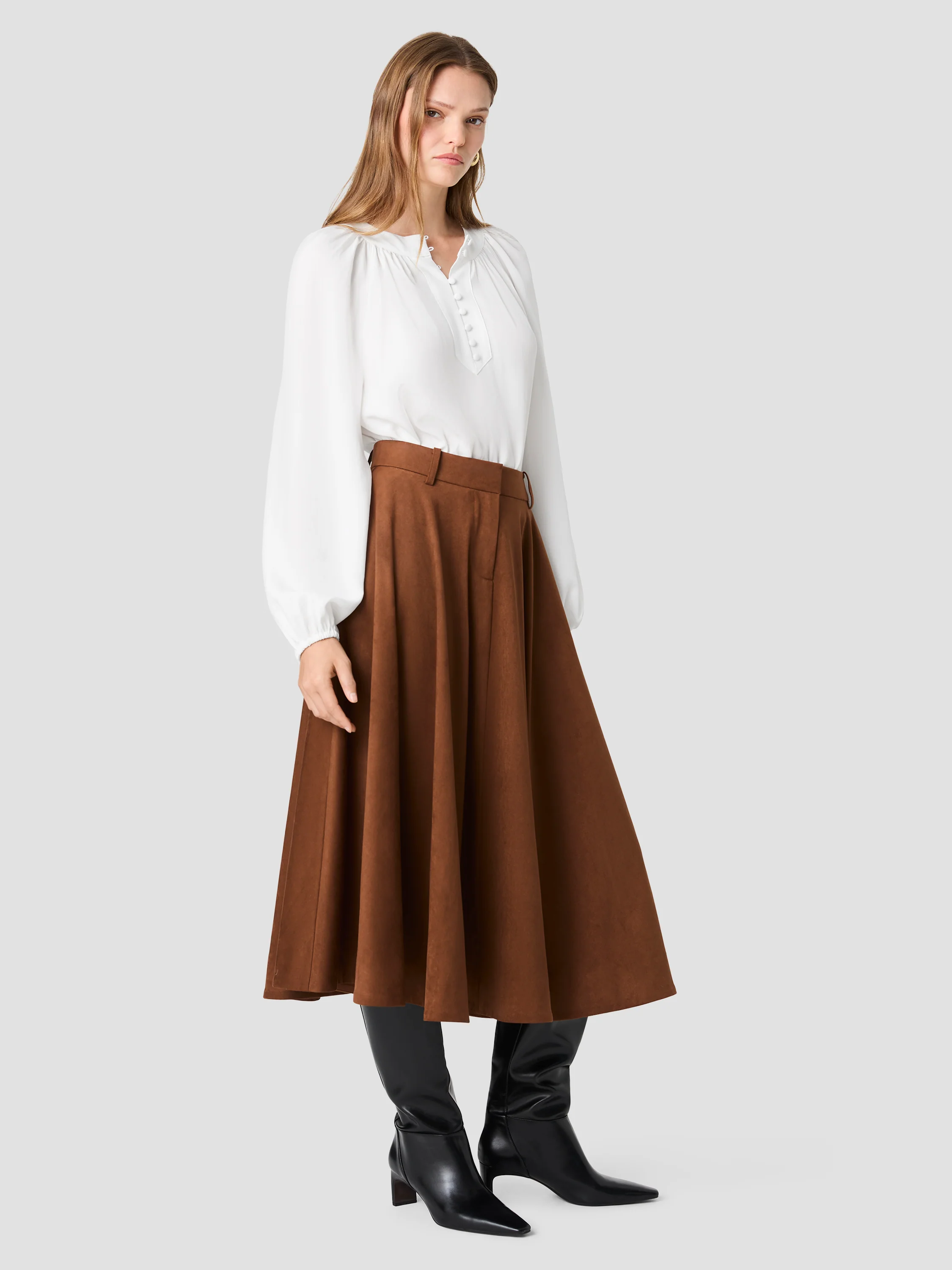 SONJA SUEDE MIDI SKIRT - Image 5