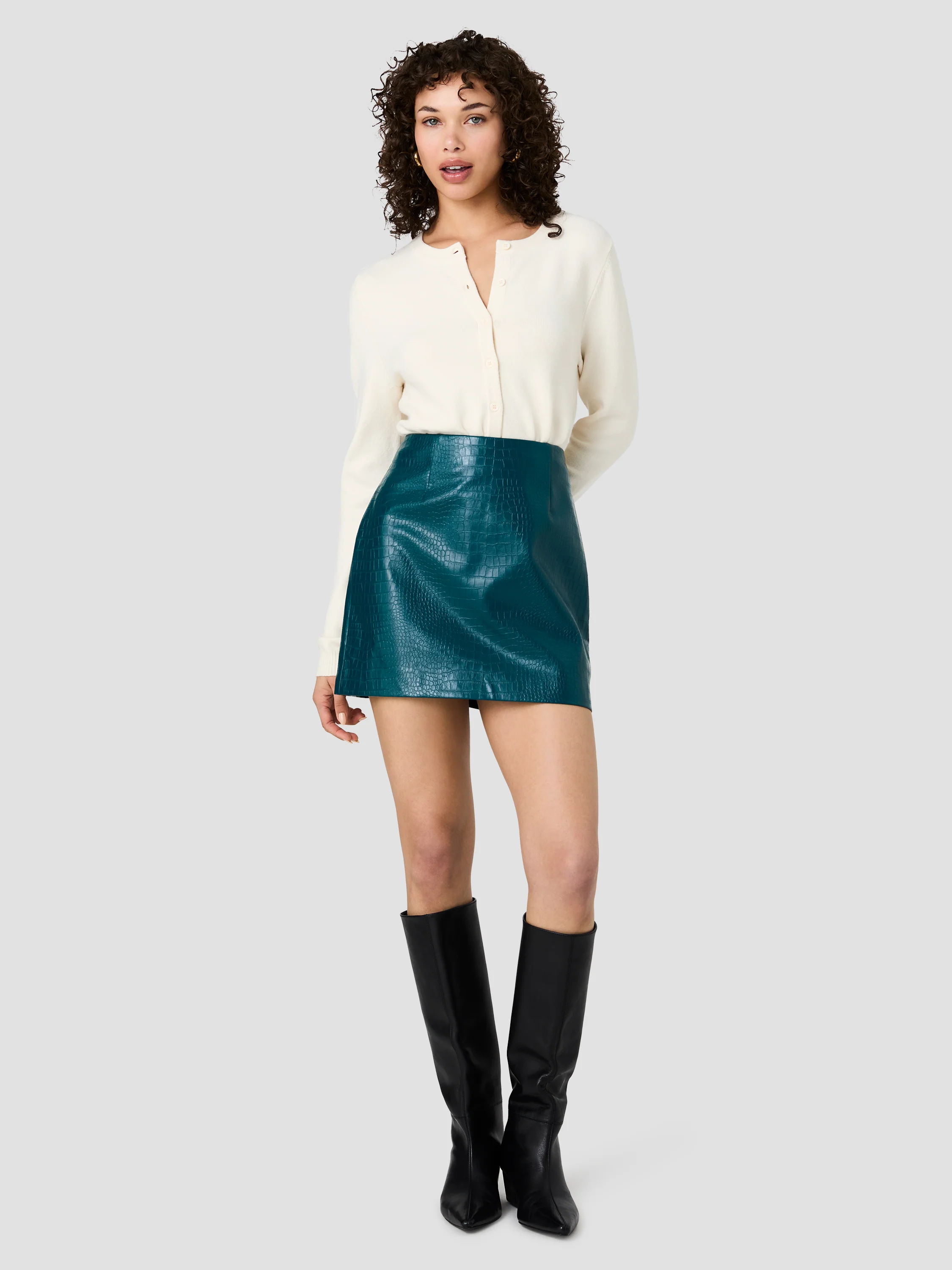 FAUX CROC LEATHER MINI SKIRT - Image 6