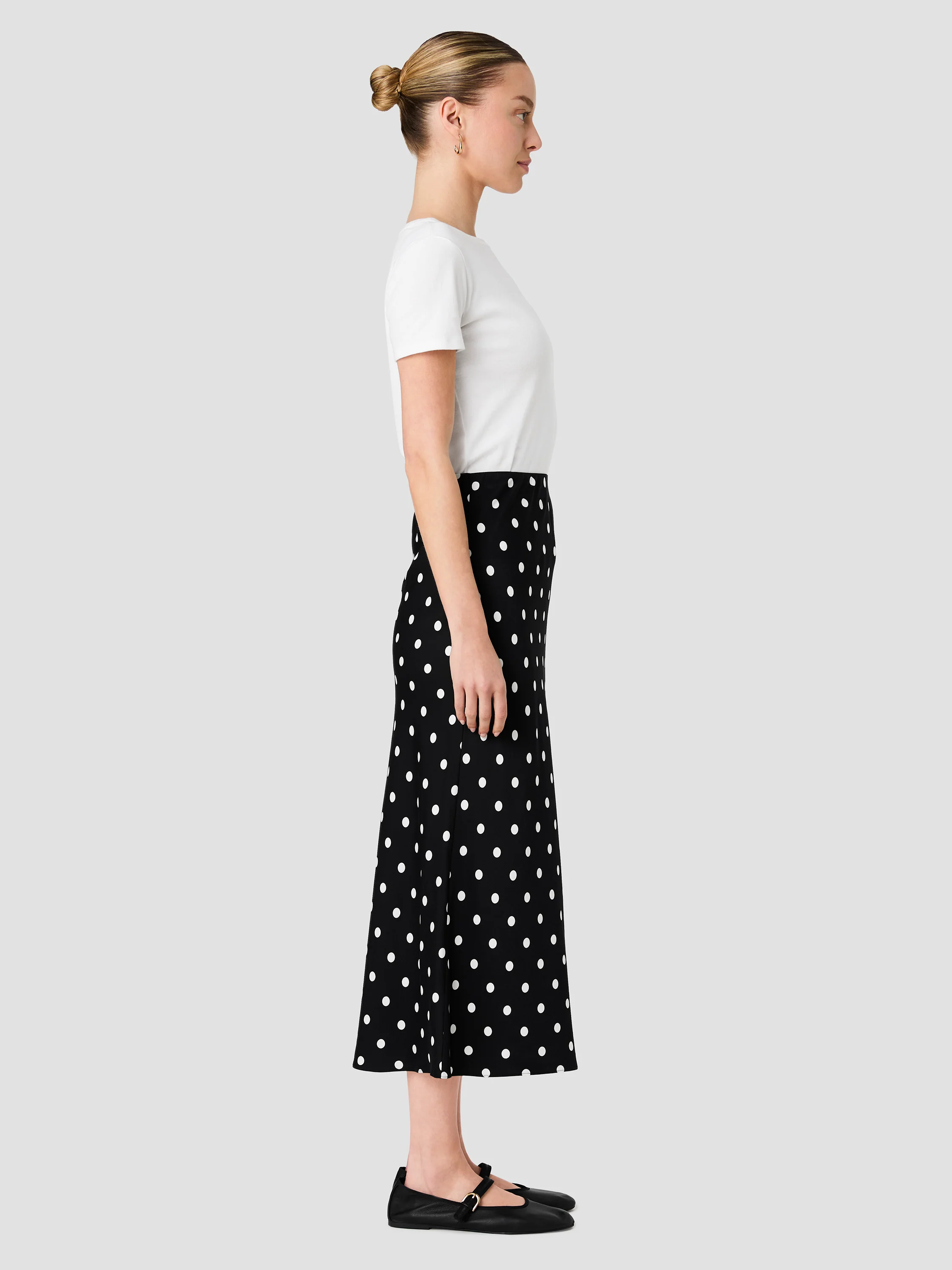 ENNIS SATIN POLKA DOT MIDI SKIRT - Image 6