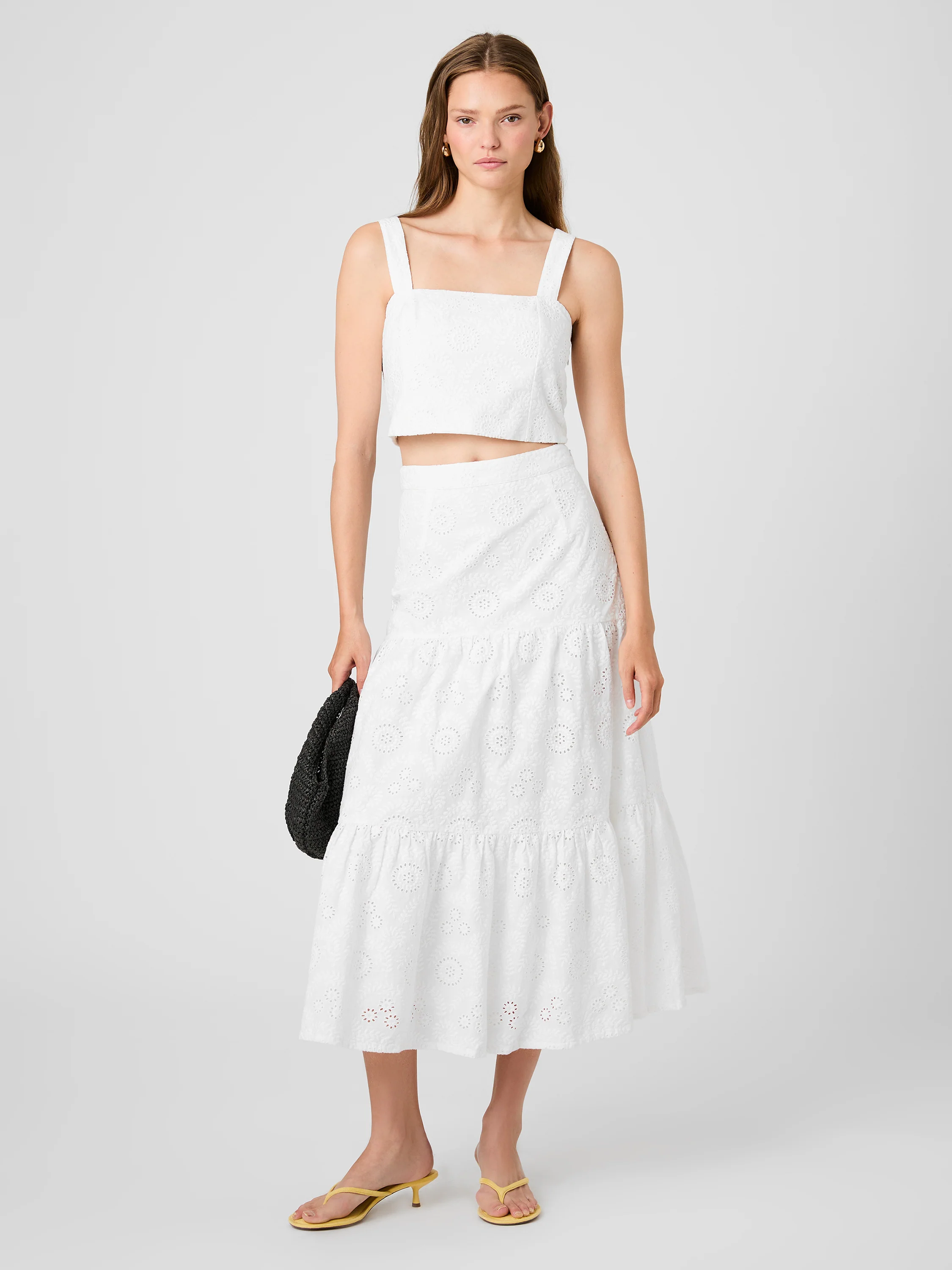 SVEA FLORAL EYELET TIER MAXI SKIRT