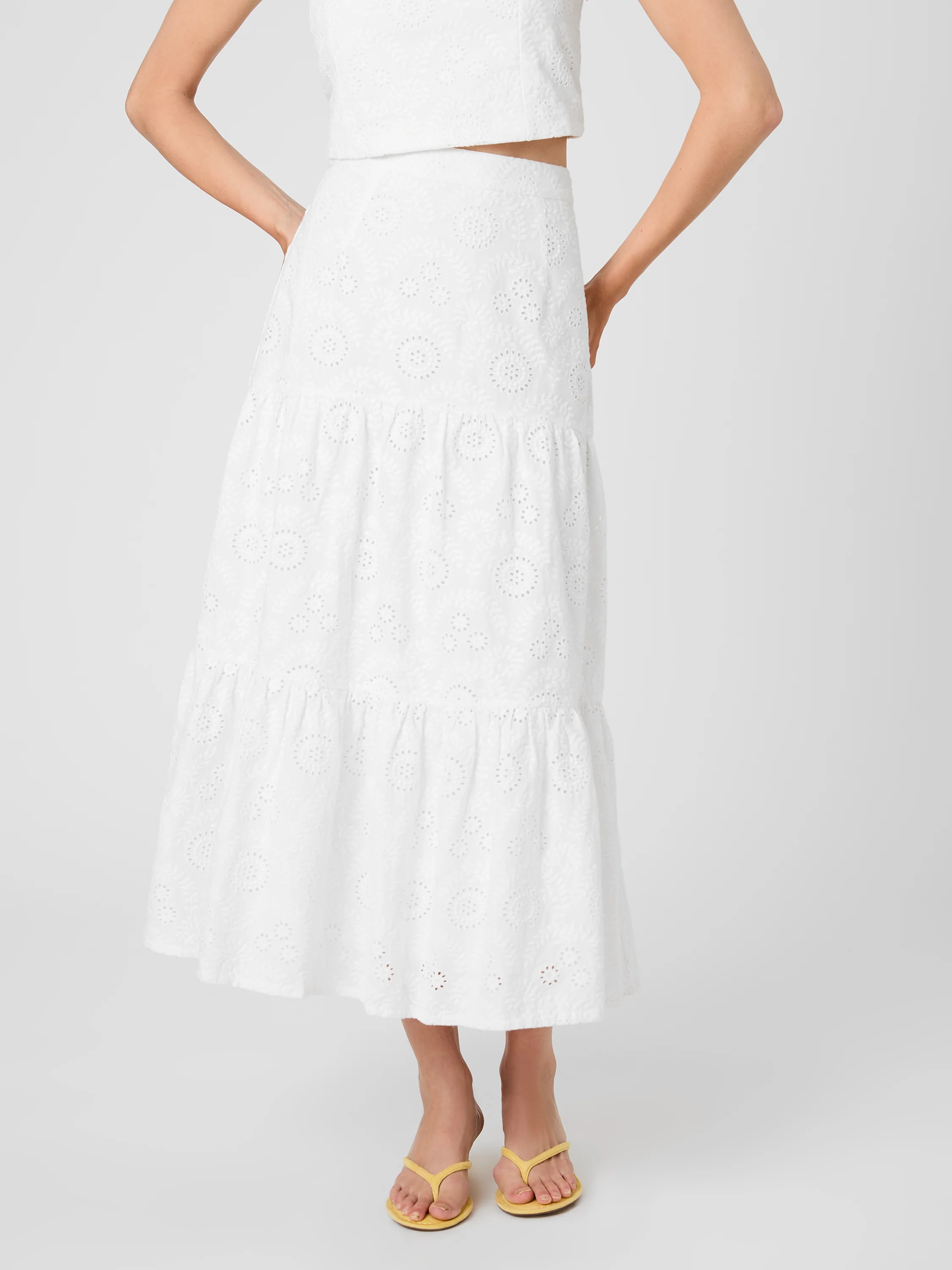 SVEA FLORAL EYELET TIER MAXI SKIRT - Image 2