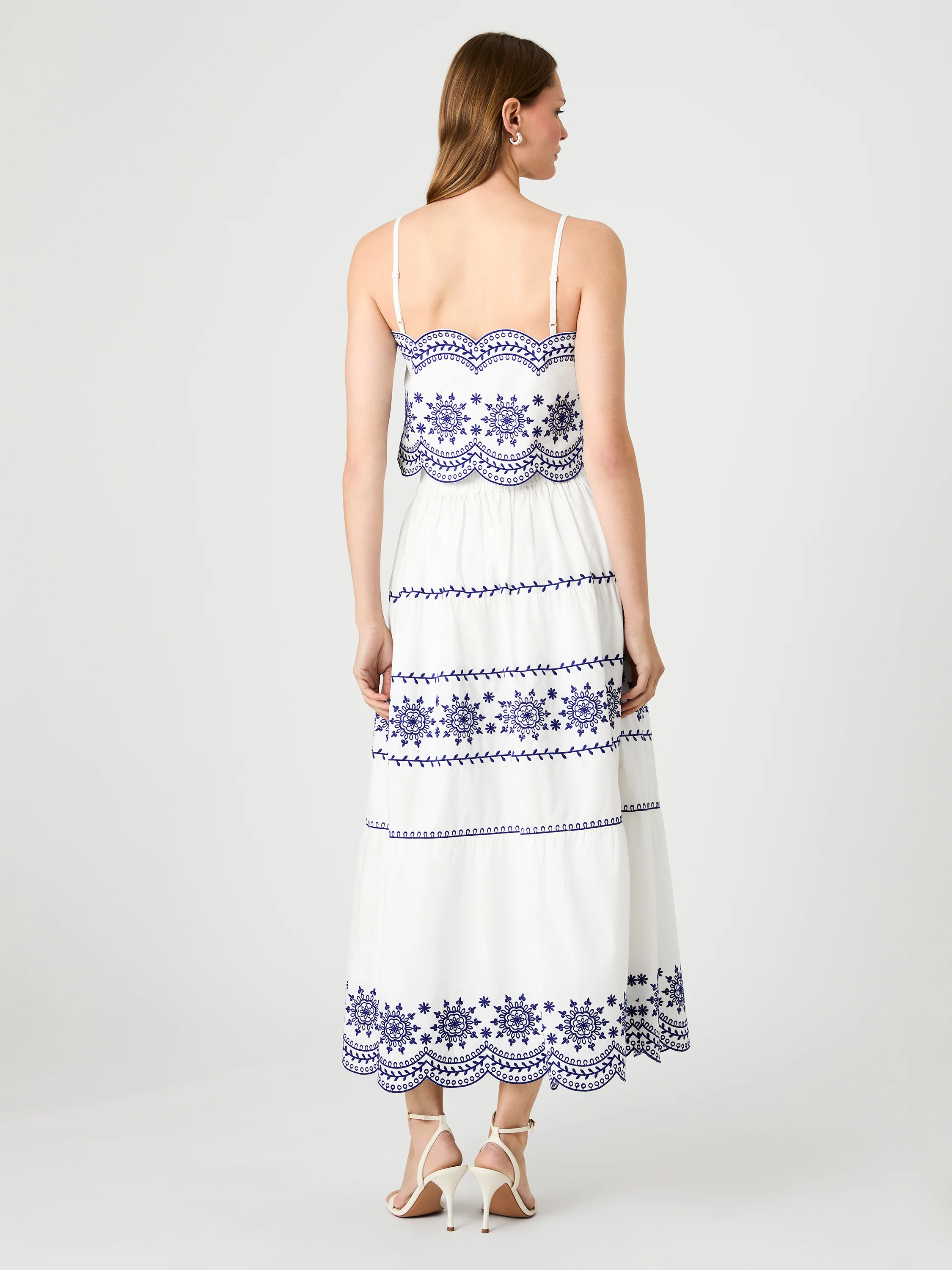 ALISSA COTTON EMBROIDERED MIDI SKIRT - Image 3