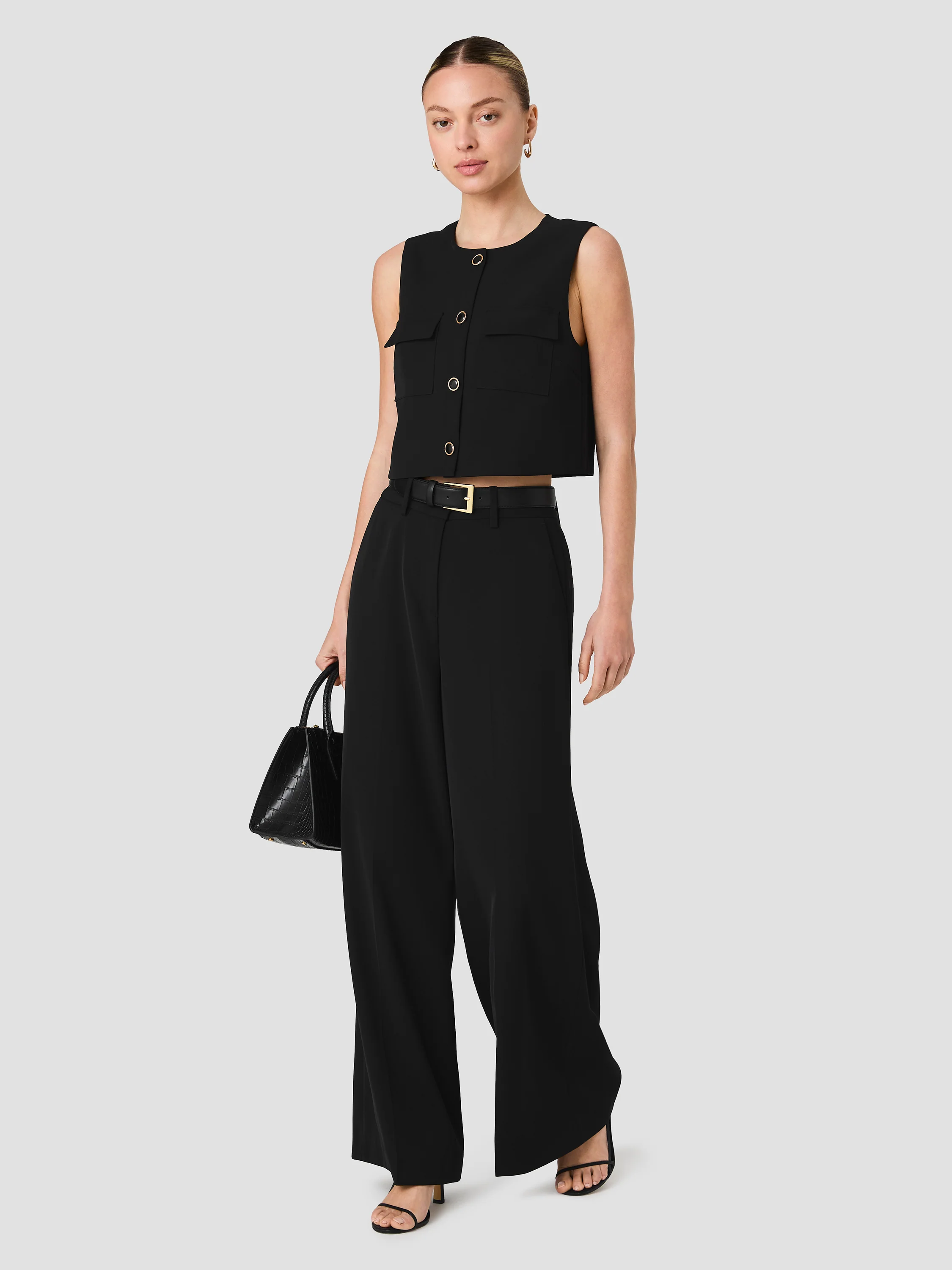 HARRY SUITING HIGH WAISTED WIDE LEG TROUSERS