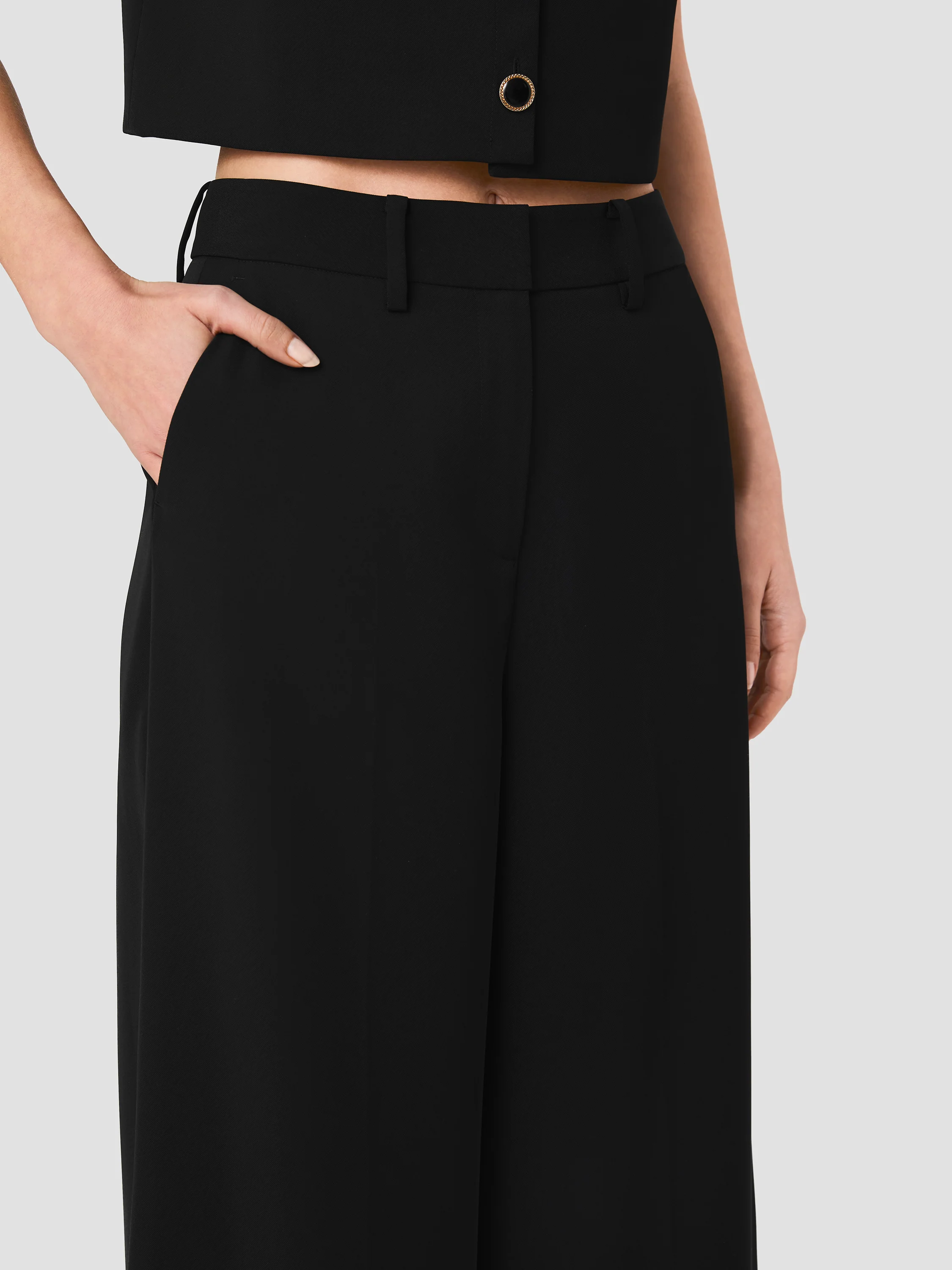 HARRY SUITING HIGH WAISTED WIDE LEG TROUSERS - Image 3