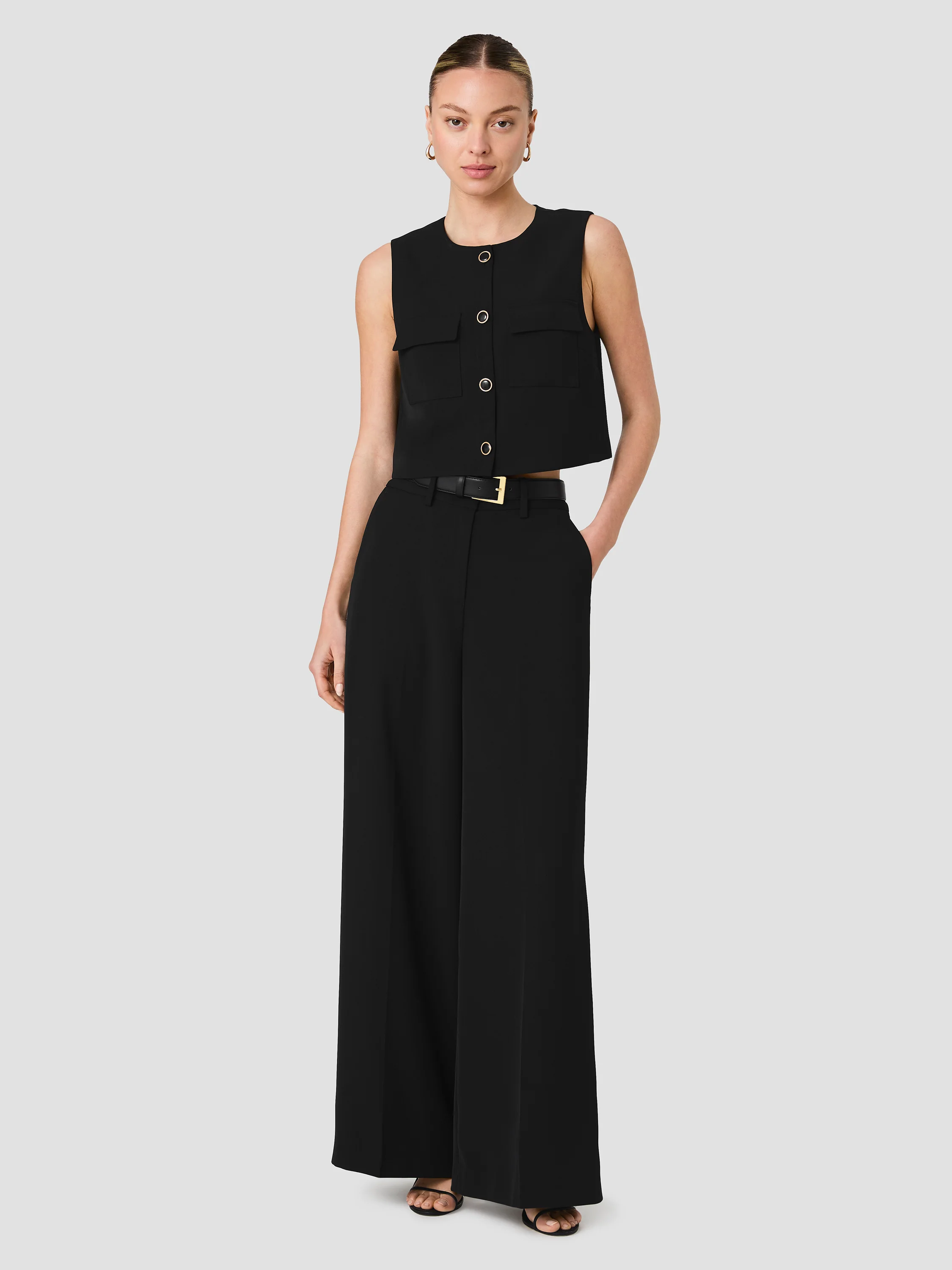 HARRY SUITING HIGH WAISTED WIDE LEG TROUSERS - Image 6